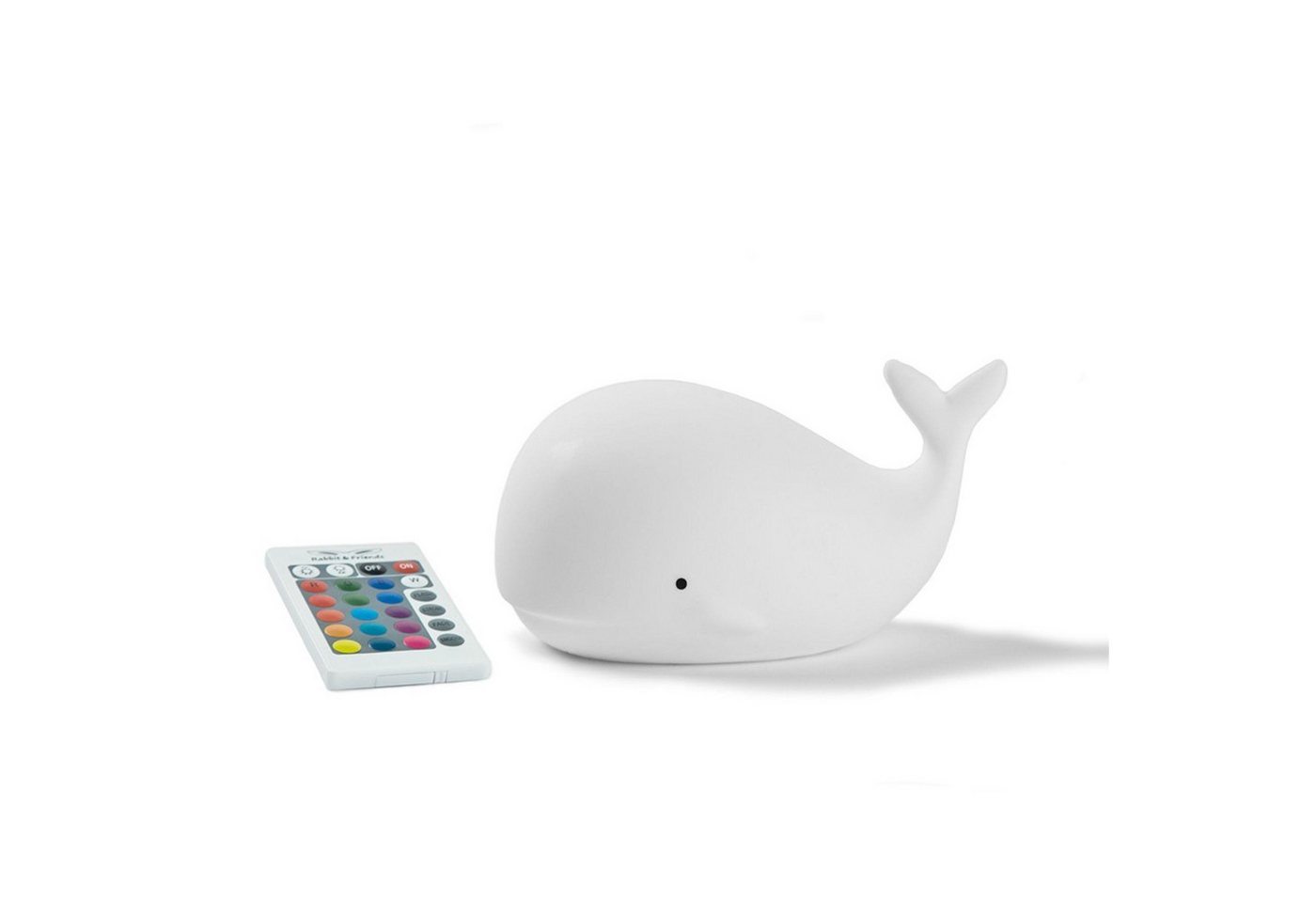 Rabbit & Friends LED Nachtlicht Wal Silikon Lampe mit Fernbedienung, LED fest integriert