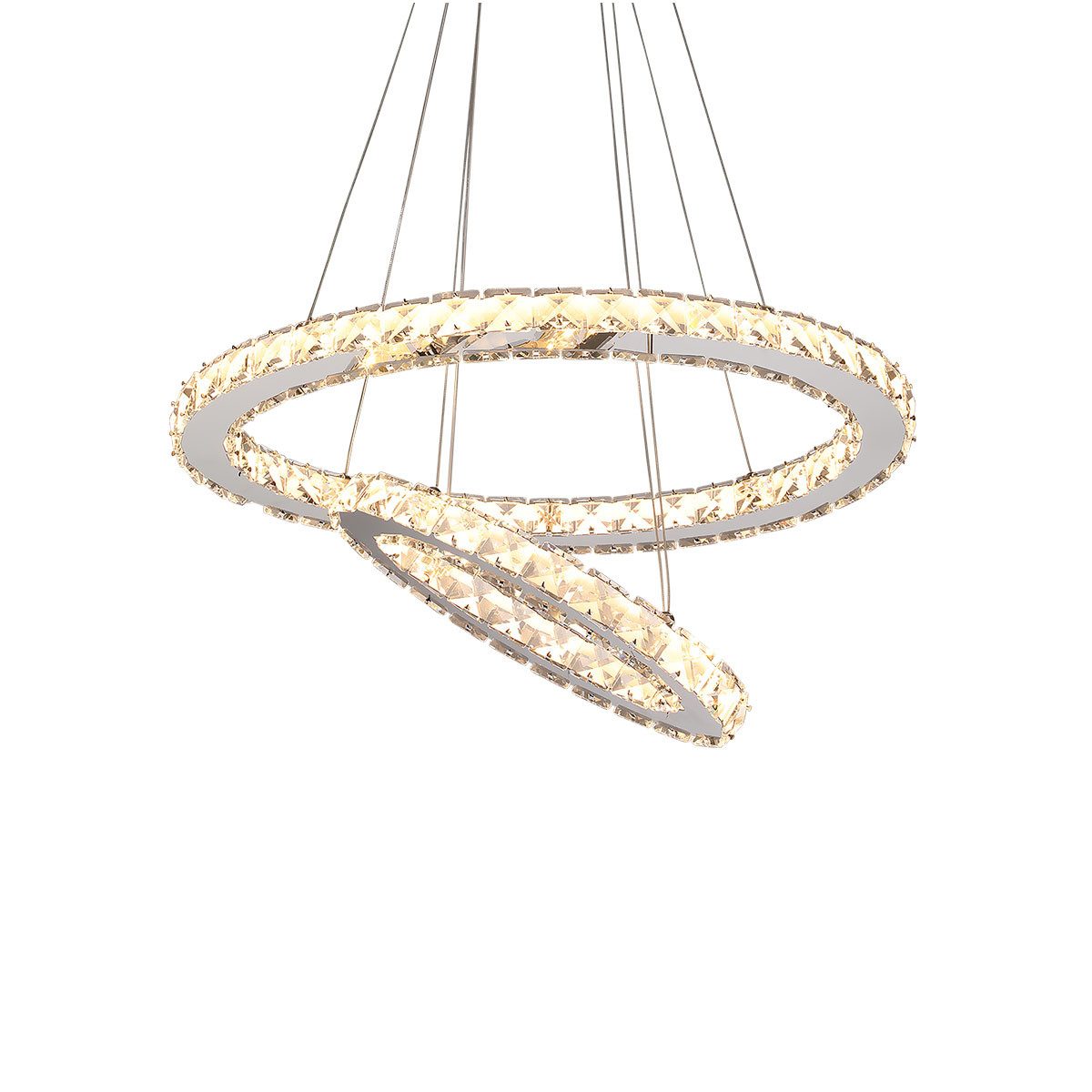 oyajia LED Pendelleuchte 36W Kristall LED Deckenlampe, Oval Design Hängelampe Höhenverstellbar, Warmweiß/Naturweiß/Kaltweiß, Luxus Kronleuchter Dimmbare, für Wohnzimmer Restaurant Hotel Decor