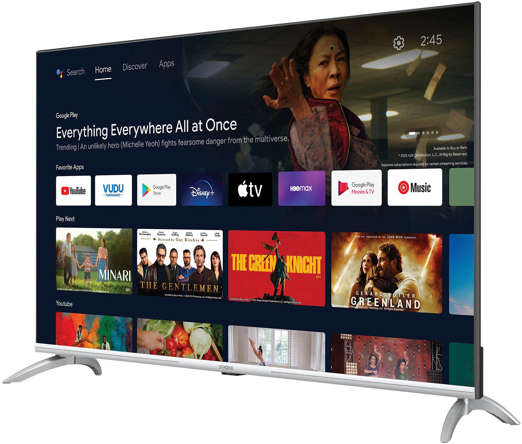 Strong SRT 43UD6593 LED-Fernseher (108 cm/43 Zoll, 4K Ultra HD, Android TV, Smart-TV)