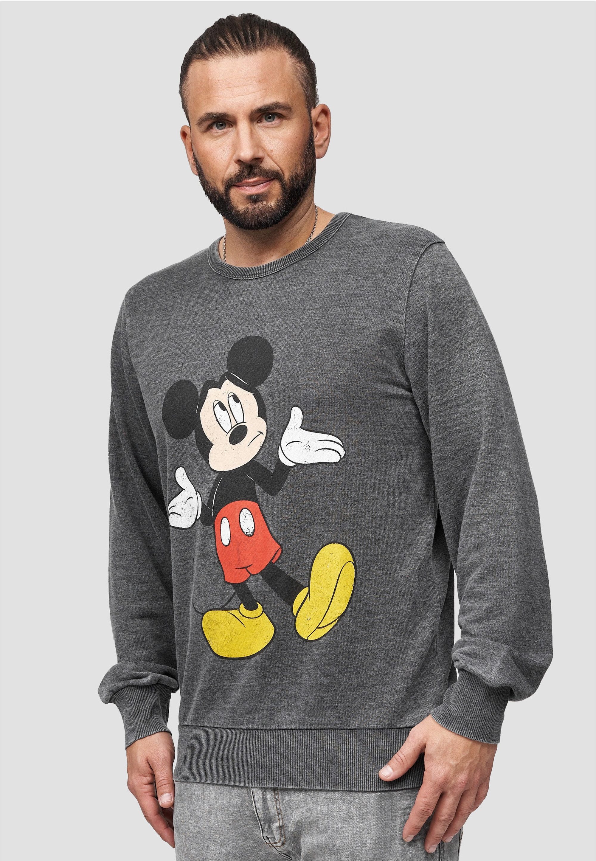 Recovered Sweatshirt Disney Mickey (1-tlg) mit beliebtem Mickey Mouse-Print