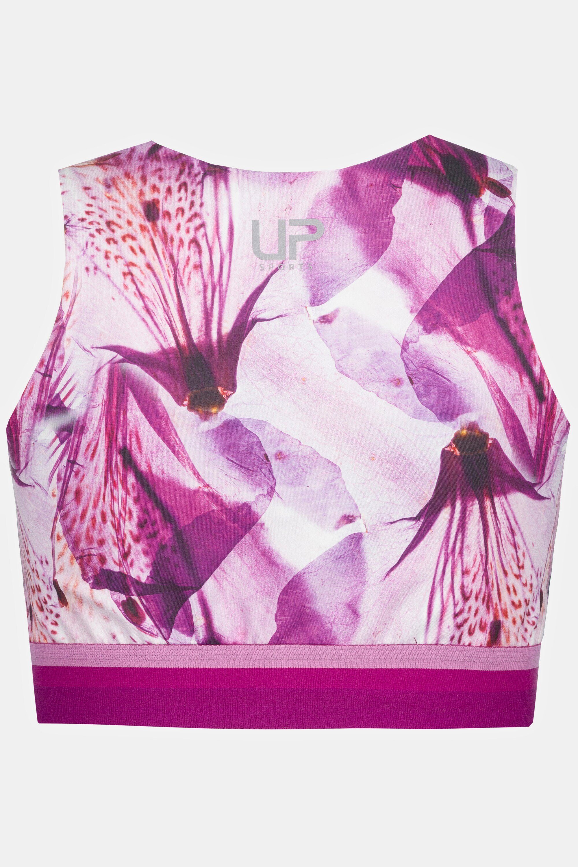 Ulla Popken Orchideen Bustier-Top Rundhalsshirt V-Ausschnitt