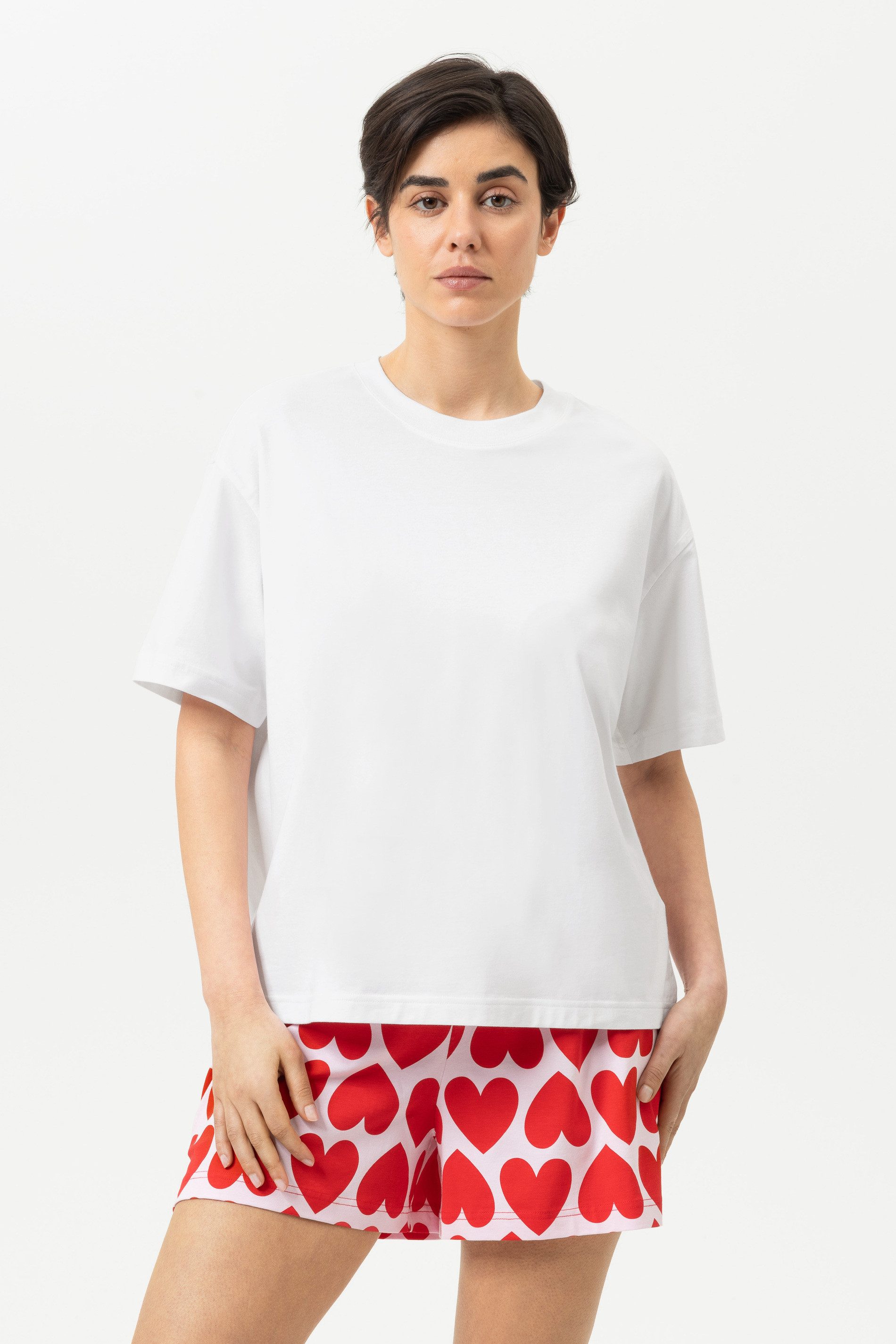 Mey Pyjamaoberteil Mey T-Shirt Serie Solid Love mit Print T-Shirt (1-tlg) Modernes Shirt, Baumwoll-Mix, Rundhals