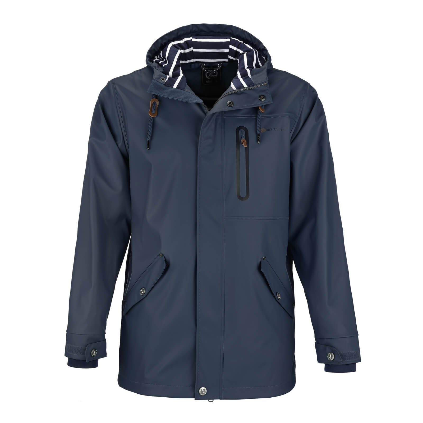 Herren Dry Regenjacke Parka verstellbarer Kapuze - navy mit wasserdicht winddicht Fashion & Lübeck