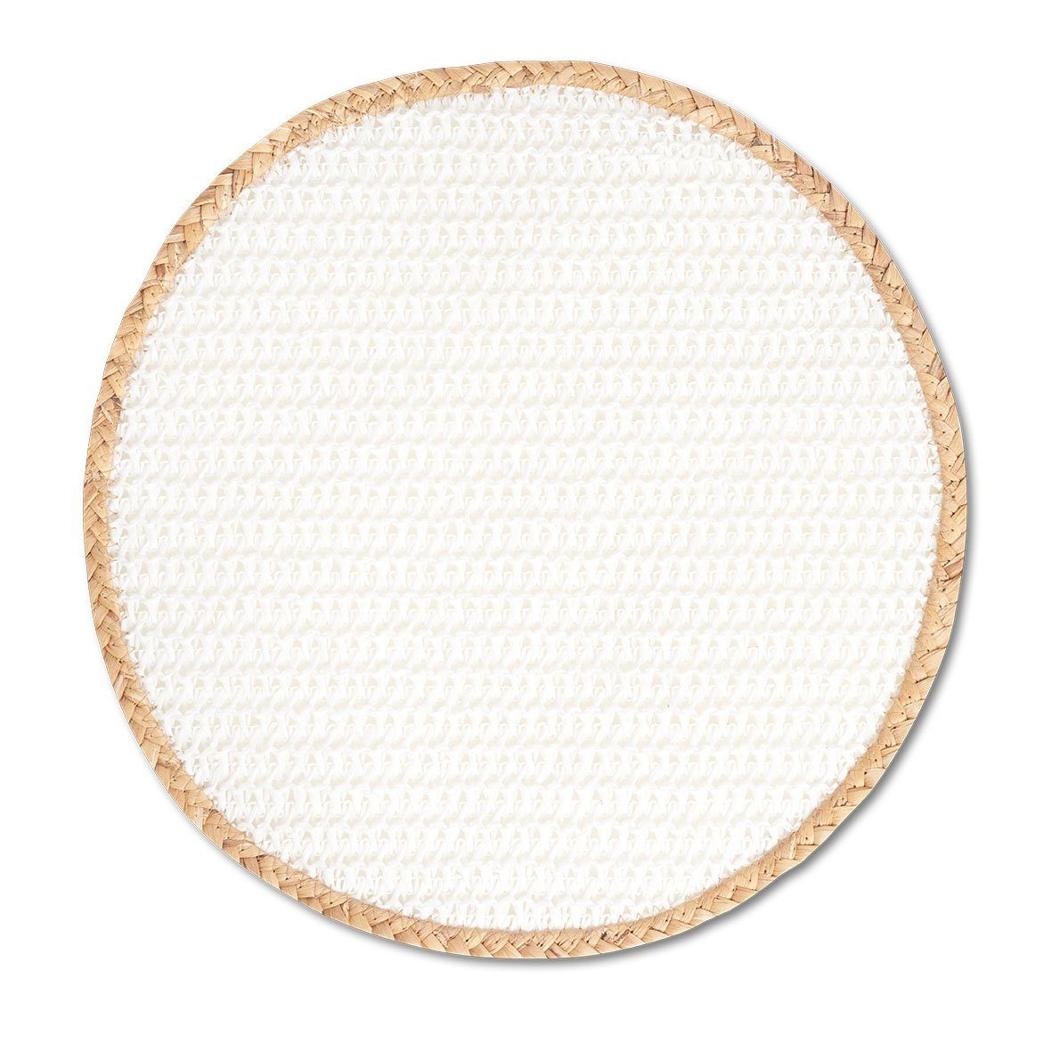 Zeller Present Platzset Nature, (1-St), Papier-Mix, weiß, Papier / Reisschale, Ø38 cm (1 Stück)