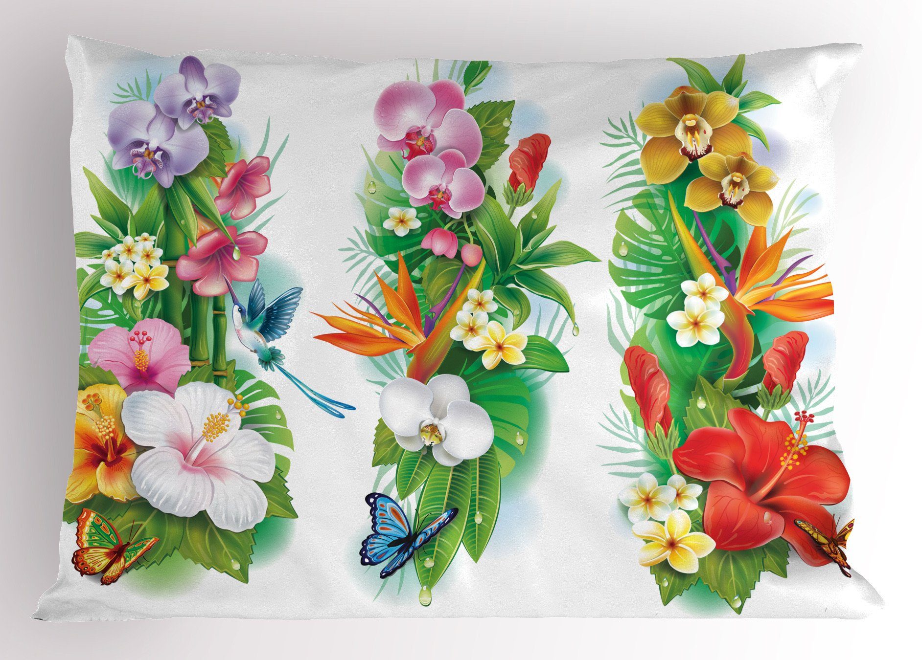 Kissenbezüge Dekorativer Standard King Size Gedruckter Kissenbezug, Abakuhaus (1 Stück), Blumen Tropic Weihnachten