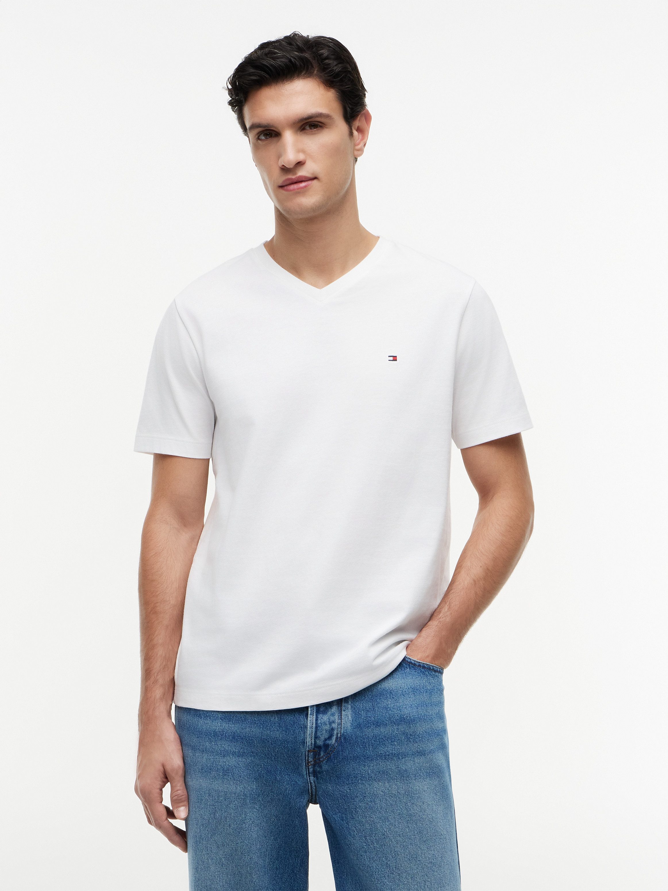 Tommy Hilfiger V-Shirt ESSENTIAL V-NECK unifarben, casual, regular fit, Baumwolle