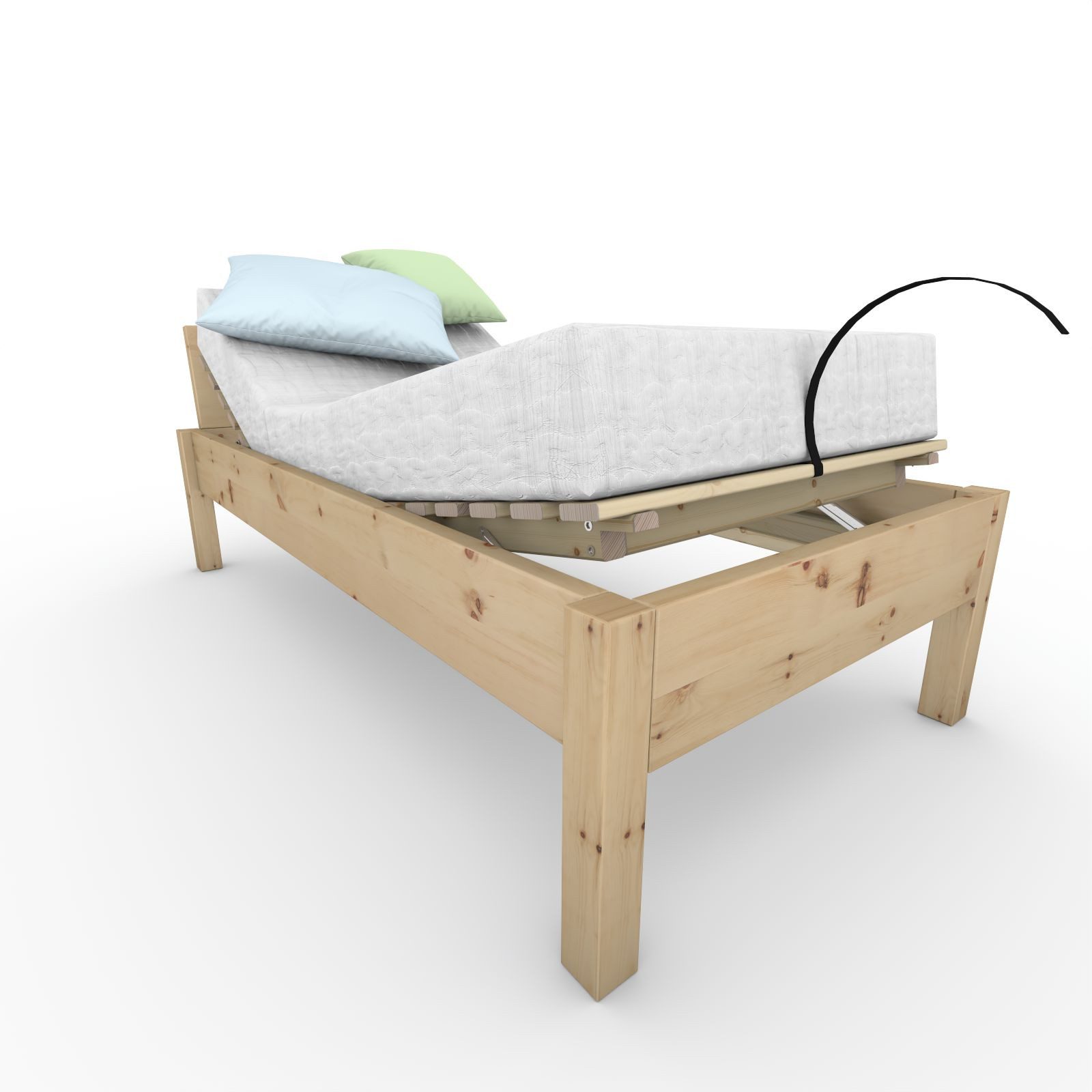 Lattenrost Ergonomischer Holzrahmen Kopf und Fußteil verstellbar ''Ergo-Eva'' 70, TUGA-Holztech