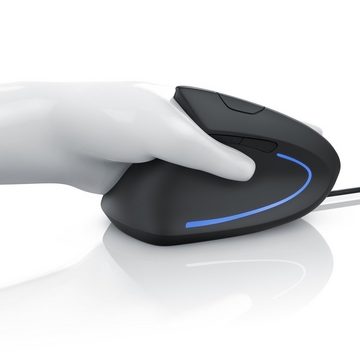 CSL ergonomische Maus (kabelgebunden, optische Vertikale Linkshänder Mouse, gegen Mausarm/Tennisarm)