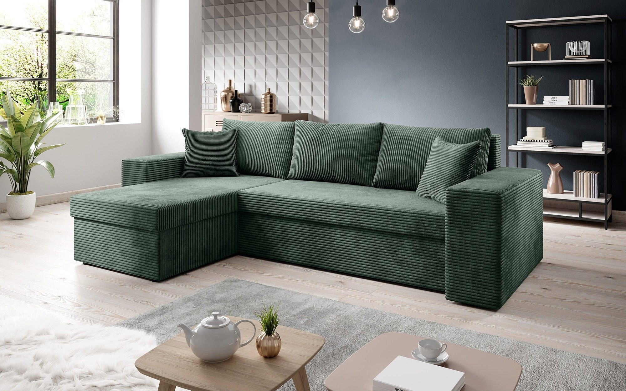 Luxusbetten24 Schlafsofa Designer Sofa Denver, mit Stauraum und Schlaffunkt günstig online kaufen