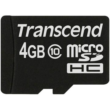 Transcend microSDHC Karte 4GB Class 10 mit SD-Adapter Speicherkarte (inkl. SD-Adapter)