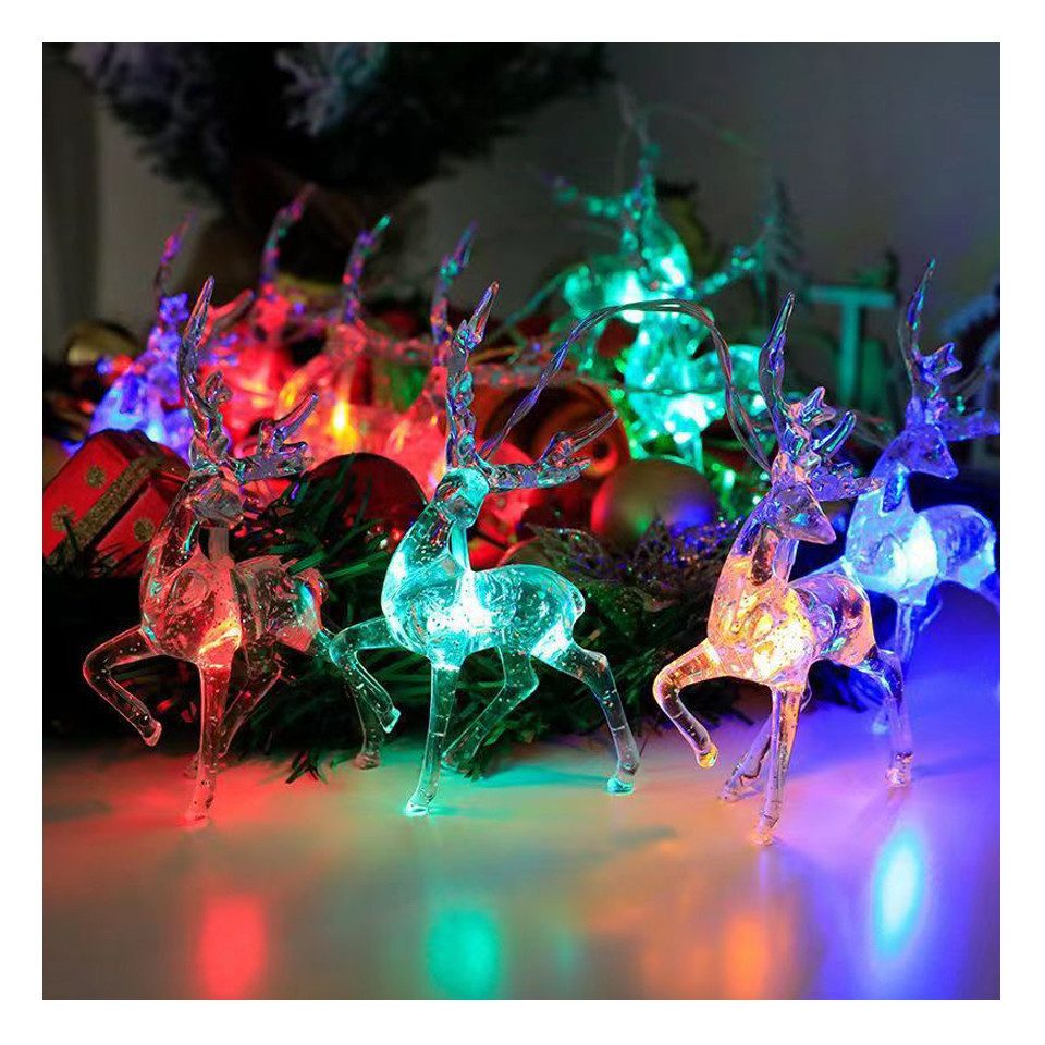 Coonoor LED-Lichterkette Elch-Lichterkette für fenster Weihnachtsdeko, Lich günstig online kaufen
