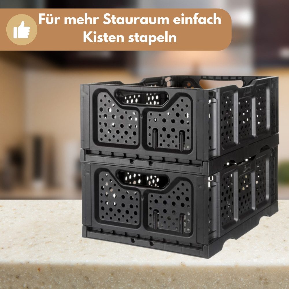 GarPet Klappbox 2er Set Klappbox Klappkiste faltbar Einkaufkiste klappbar Kofferraum – Bild 4 von 5