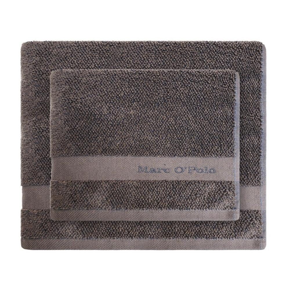 Marc O'Polo Home Handtücher Melange Marine Earth Brow, Baumwolle