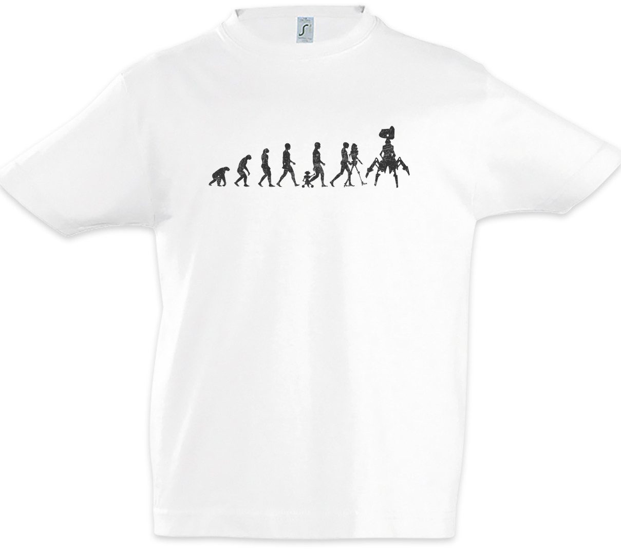 Print-Shirt Android Evolution Kinder T-Shirt Roboter Robot Androiden KI AI Sci-Fi
