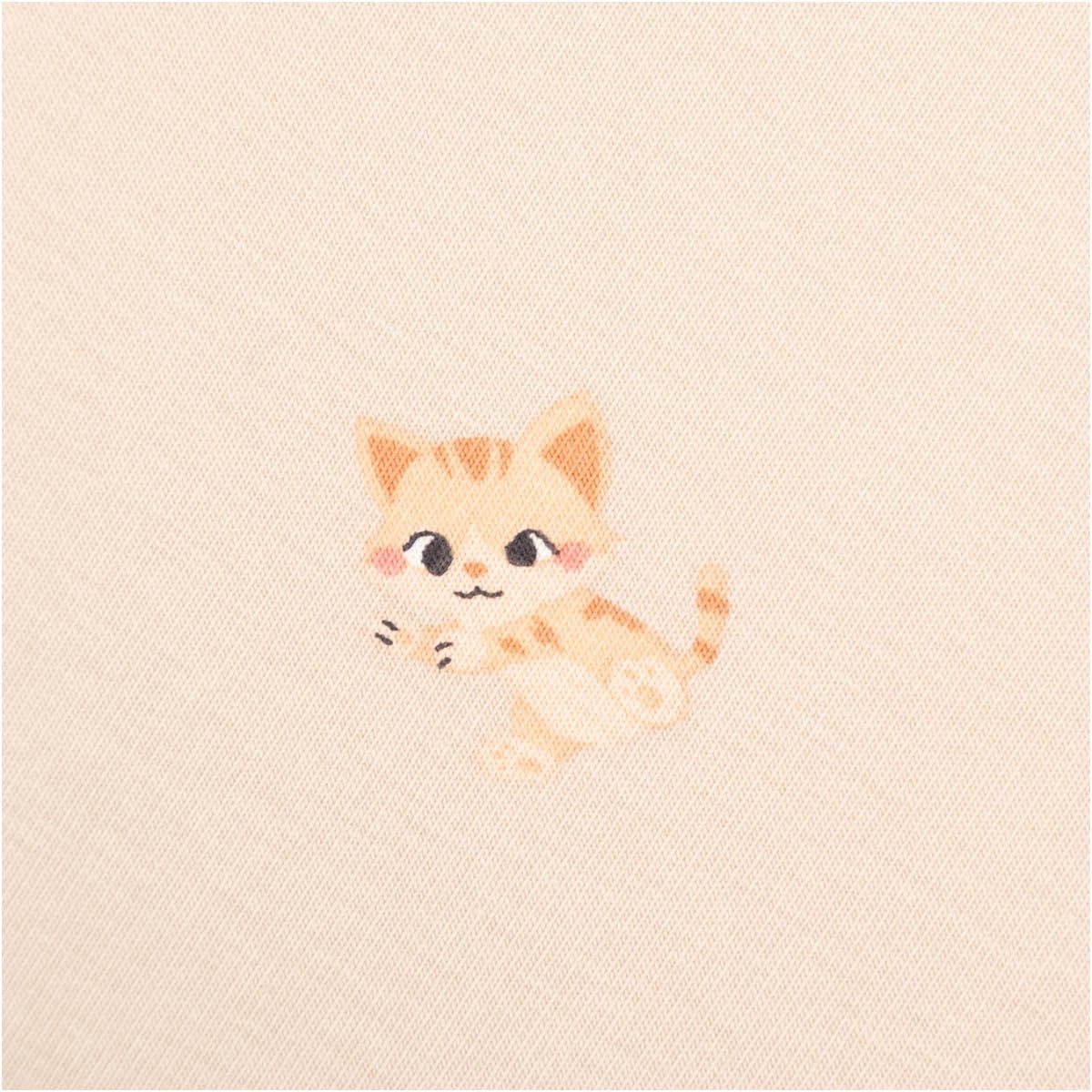 SCHÖNER LEBEN. Stoff Jersey Stoff Meterware Baumwolljersey Katzen sand 145cm, allergikergeeignet