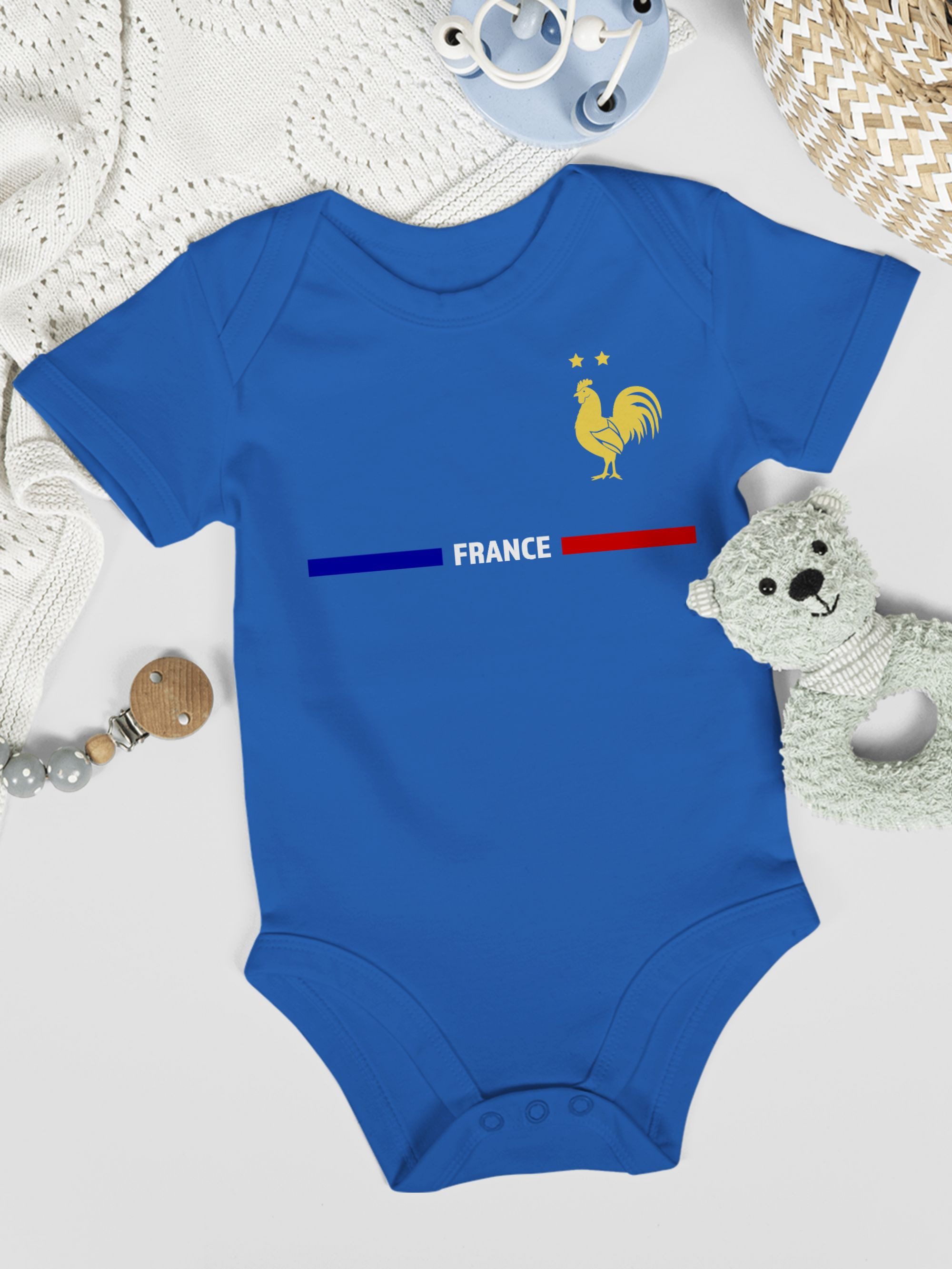 Shirtracer Shirtbody Frankreich Trikot Wappen, France mit Stolz, Französisches Fan-Motiv 2026 Fussball WM Fanartikel Baby
