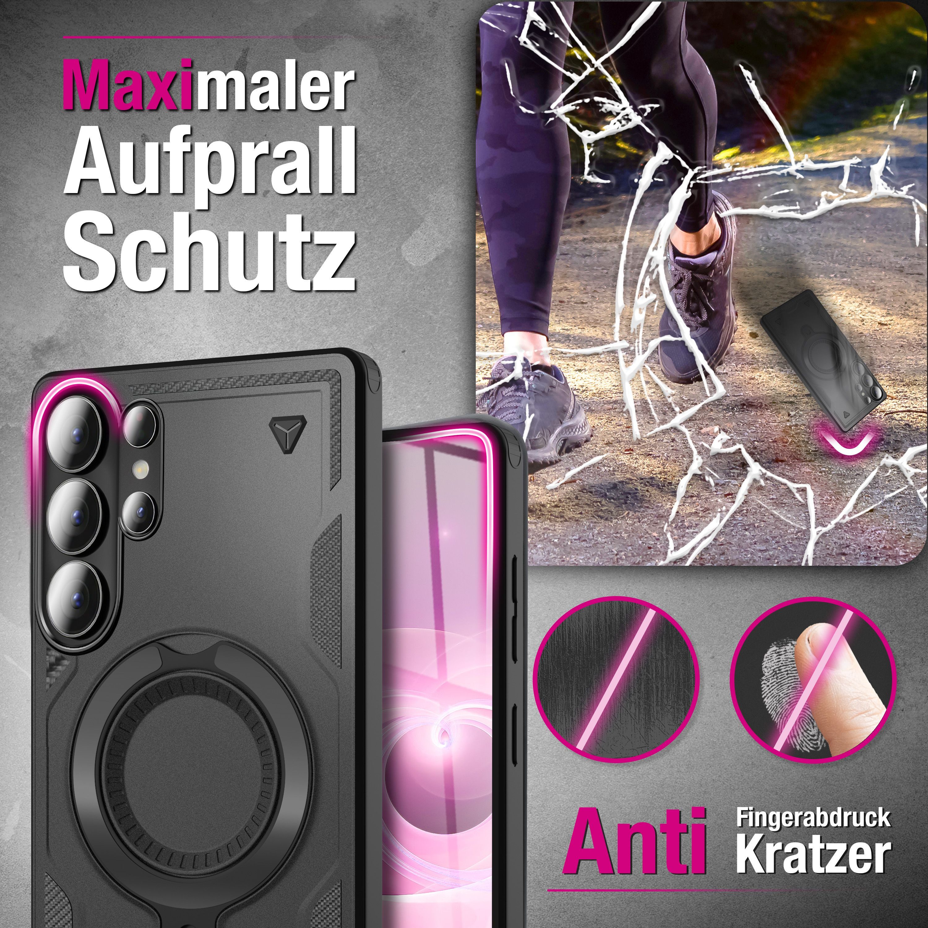 Nalia Smartphone-Hülle Samsung Galaxy S26 Ultra 17,5 cm (6,9 Zoll), STORMGUARD Case - MagSafe kompatibel, Militär-Fallschutz & 360° Ring