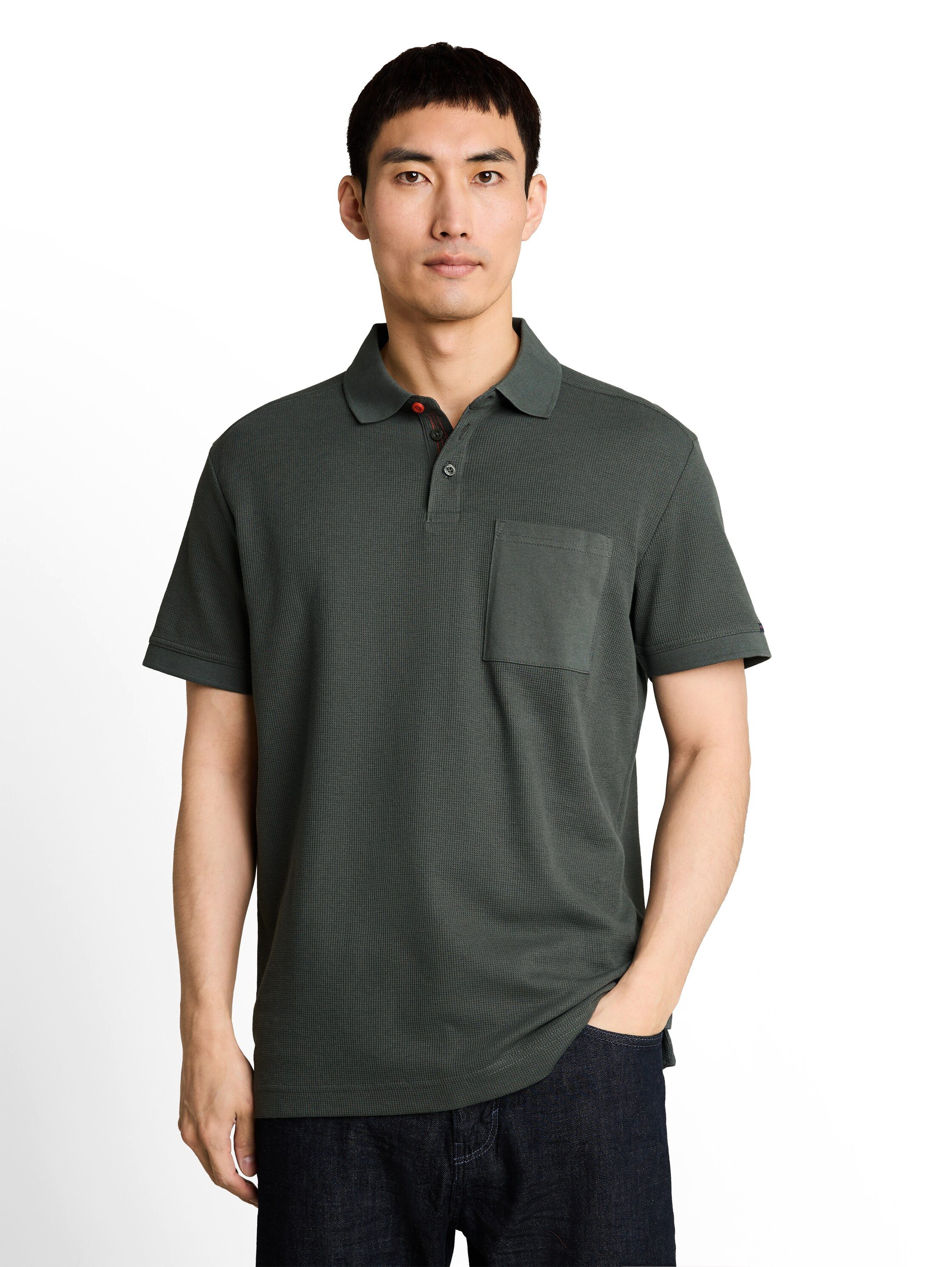 TOM TAILOR Poloshirt Sommer-Poloshirt mit Knopfleiste