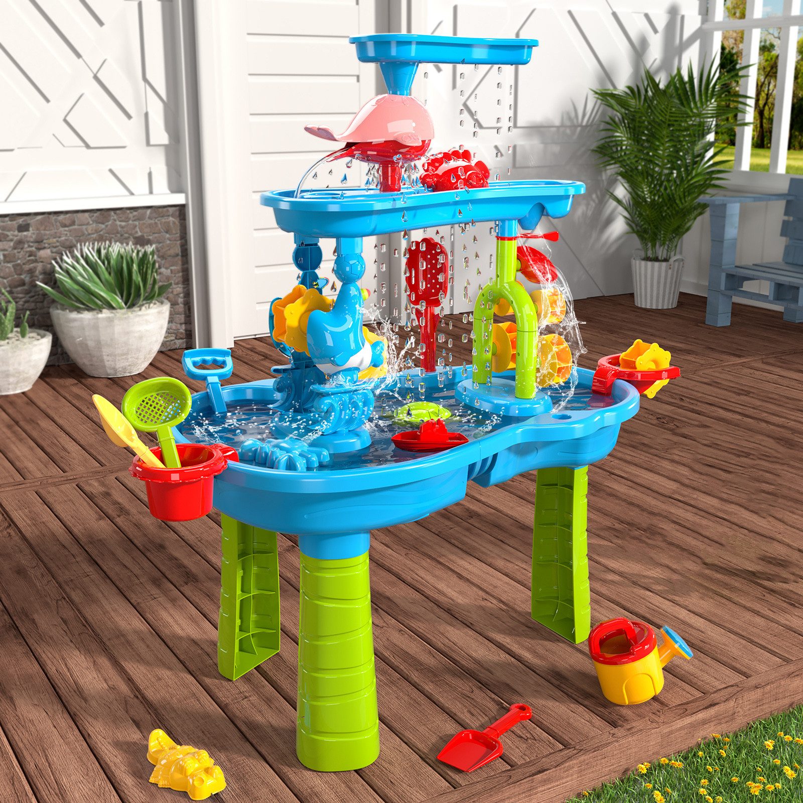 TEMI Wasserbahn 3-stufiger Sandwassertisch spielzeug Sand- günstig online kaufen