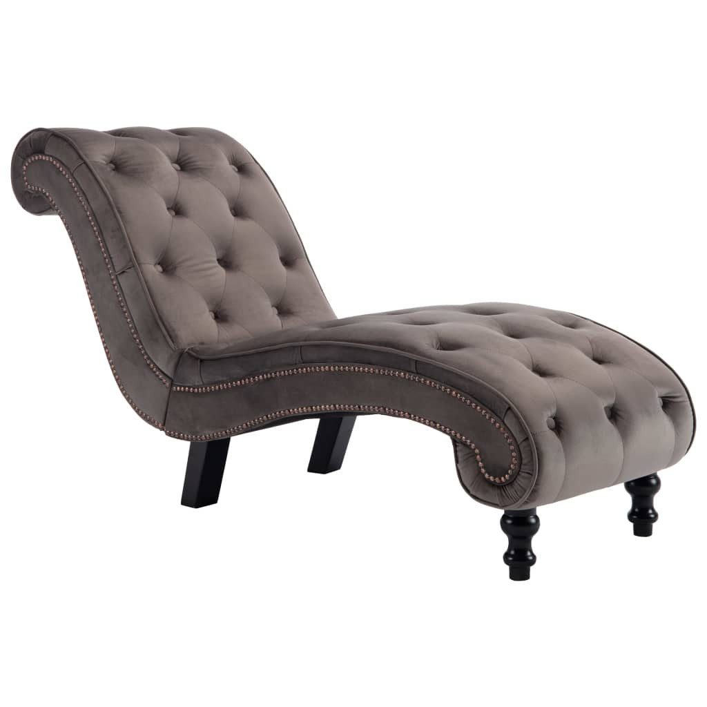 vidaXL Sitzbank Chaiselongue Grau Samt Liegesofa Wohnzimmer Relaxliege