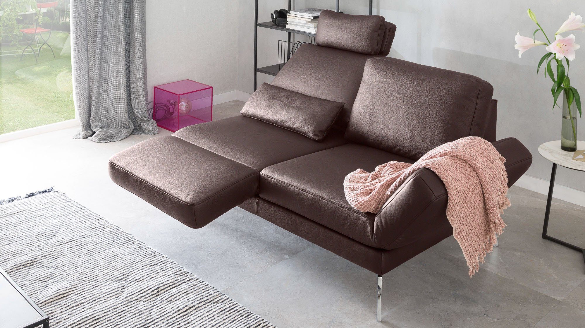Leder verschiedene Sofa HURRICANE, braun 2-Sitzer KAWOLA Farben