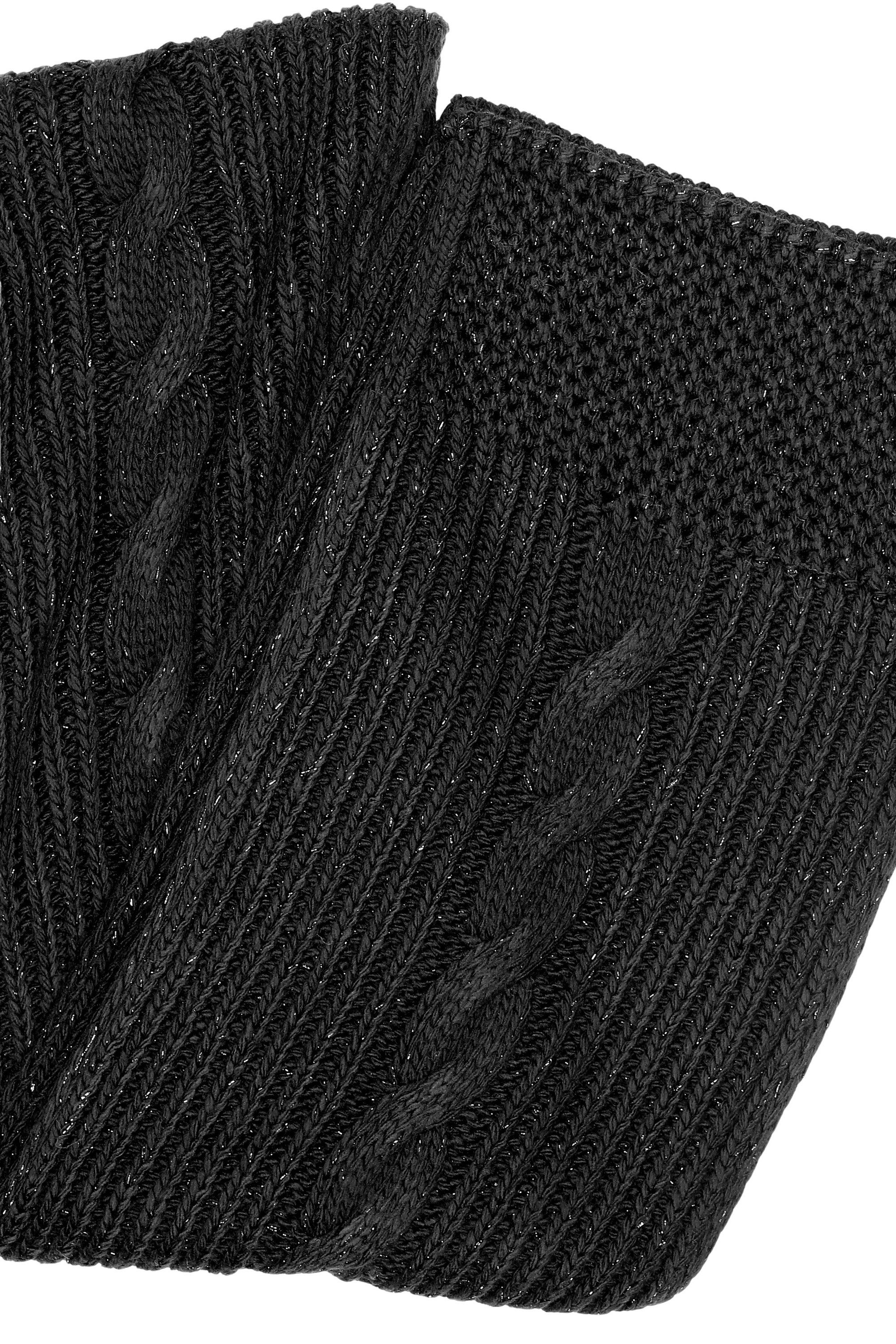 COLLEZIONE ALESSANDRO Strickschal Warm, (1-St), mit Zopfmuster und dezentem Glitzer