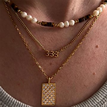 KIKI Charm-Kette böhmischen Stil mehrschichtige Accessoires einfache Halskette Perlen
