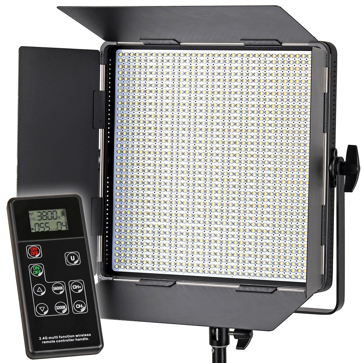 ayex LED Bilderleuchte Profi-Videoleuchte 1296 LEDs DMX kompatibel inkl. Funk-Fernbedienung