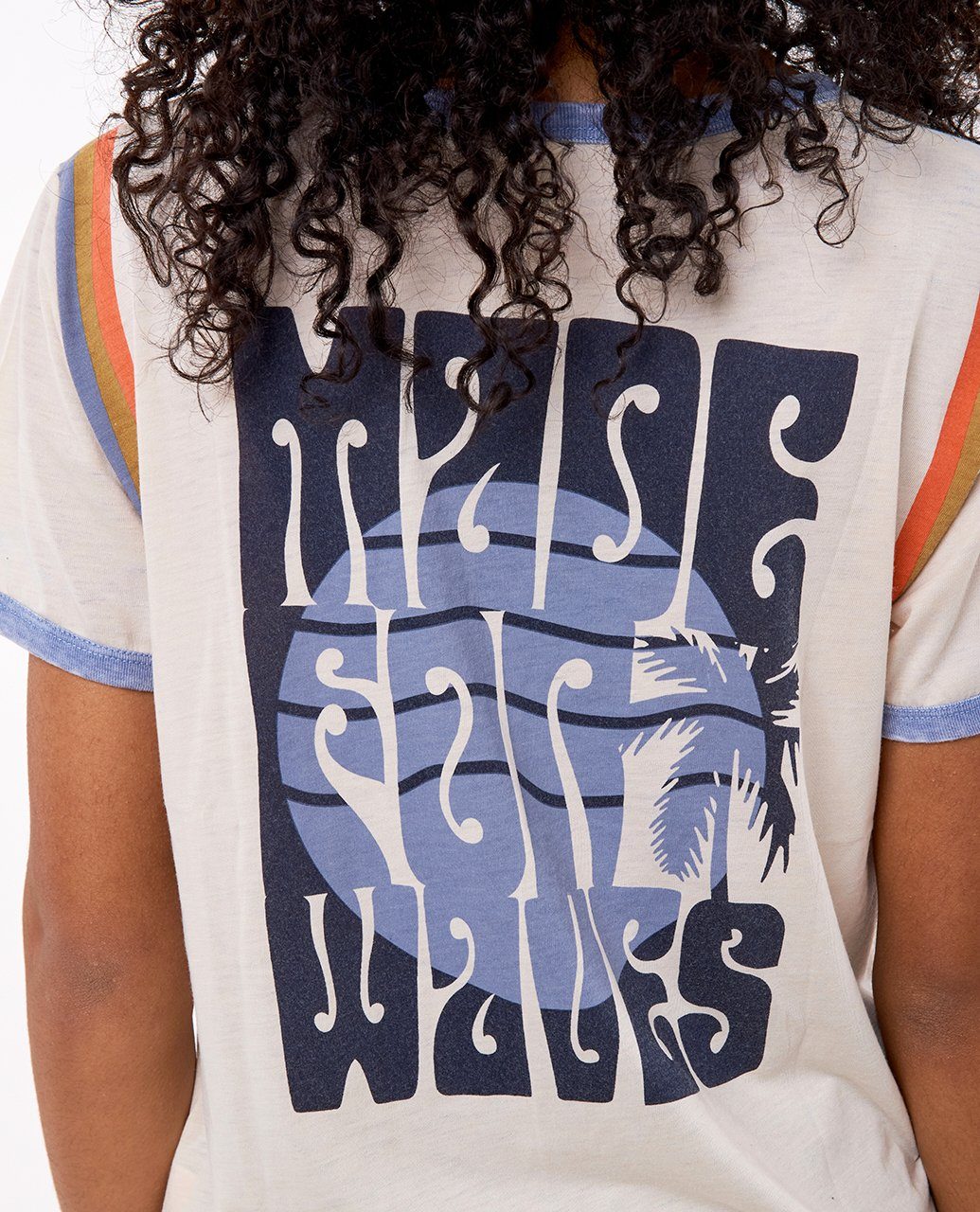 Curl Ringer-T-Shirt Melting Rip Waves Print-Shirt