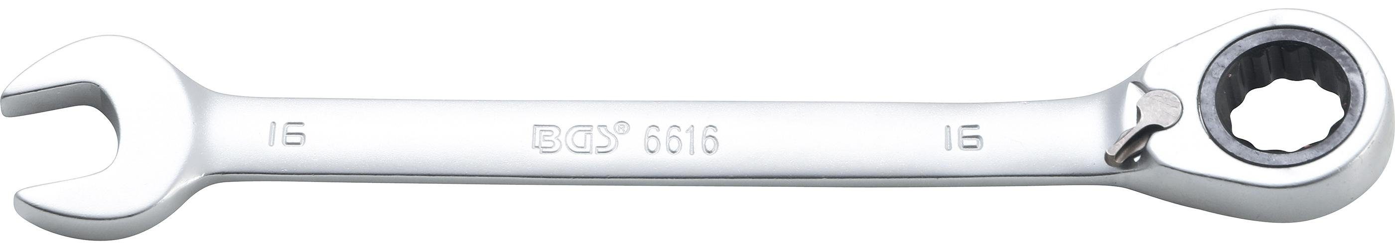 BGS technic Stecknuss Ratschenring-Maulschlüssel, umschaltbar, SW 16 mm