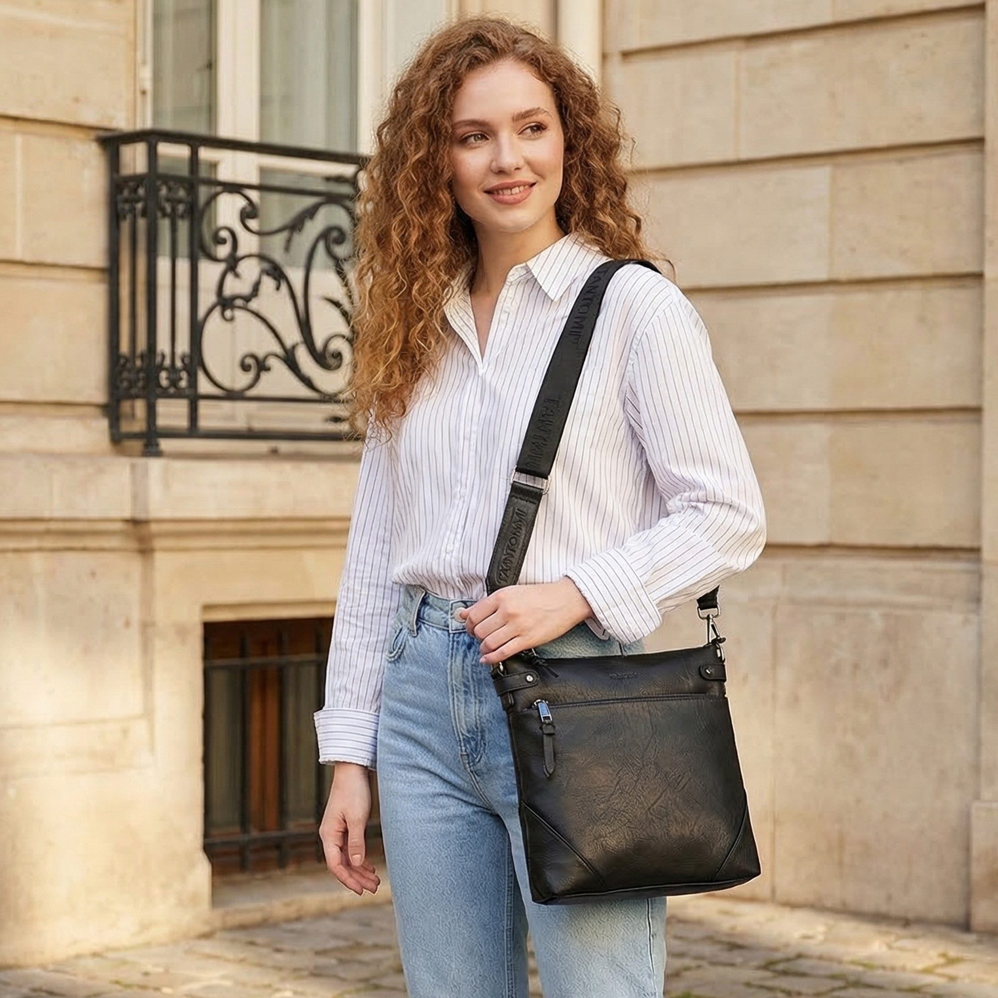 TANTOMI Umhängetasche Damen Schultertasche Mittelgroß mit Vielen Fächern Freizeit leicht, Damen Handtasche Henkeltasche Schultertasche Crossbody Bag