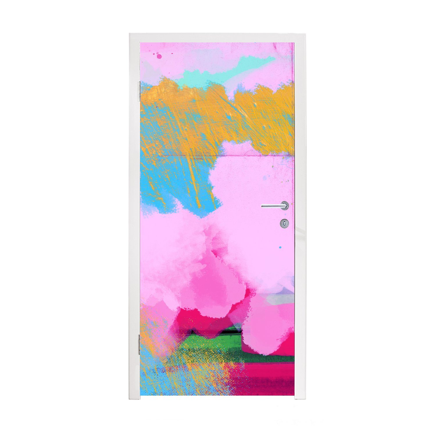 MuchoWow Türtapete Farbe - Regenbogen - Abstrakt, Matt, bedruckt, (1 St), Fototapete für Tür, Türaufkleber, 75x205 cm