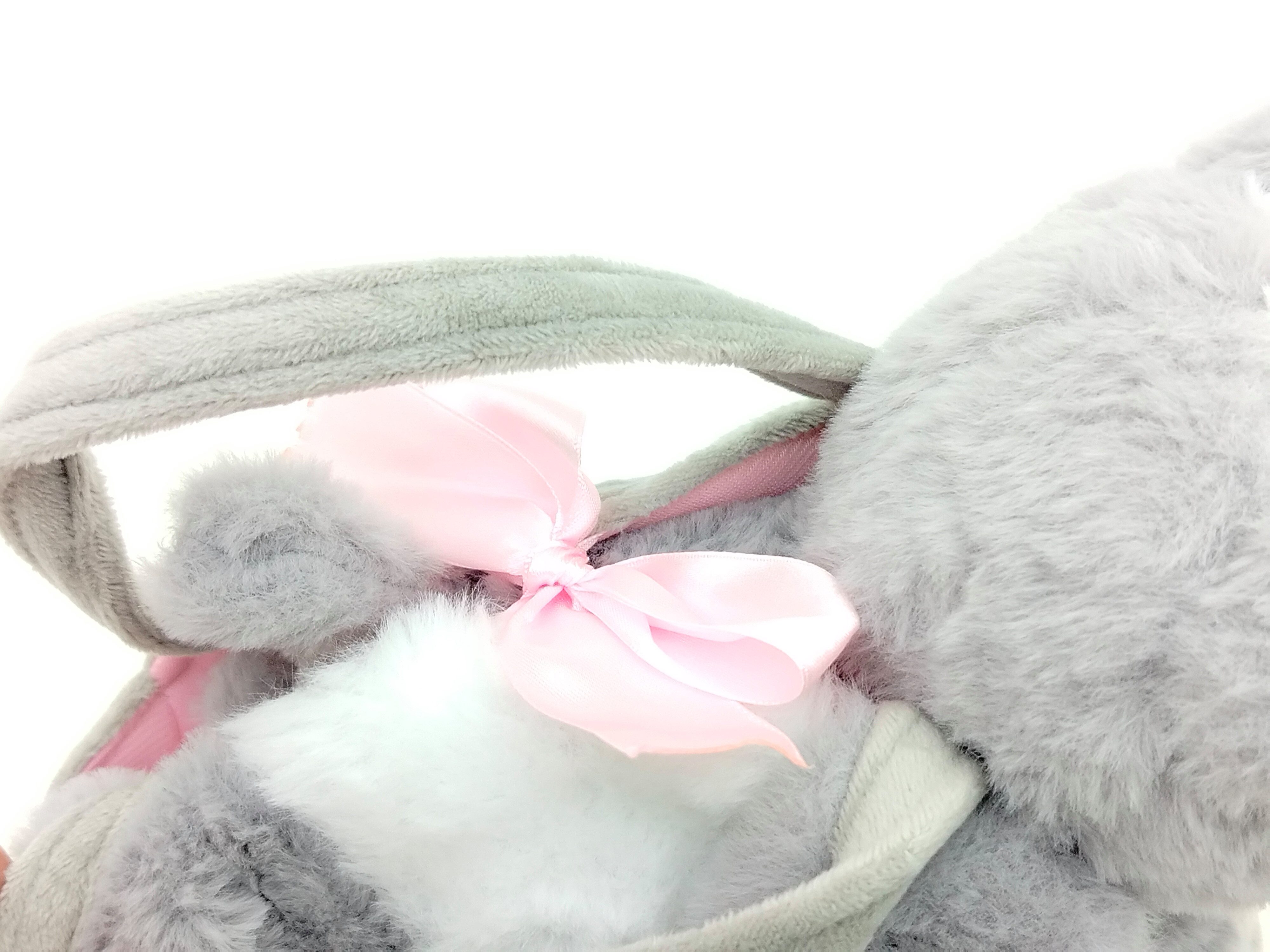 bb Klostermann Kindergartentasche Graue Plüschtasche im Hündchendesign mit grauem Plüschhündchen