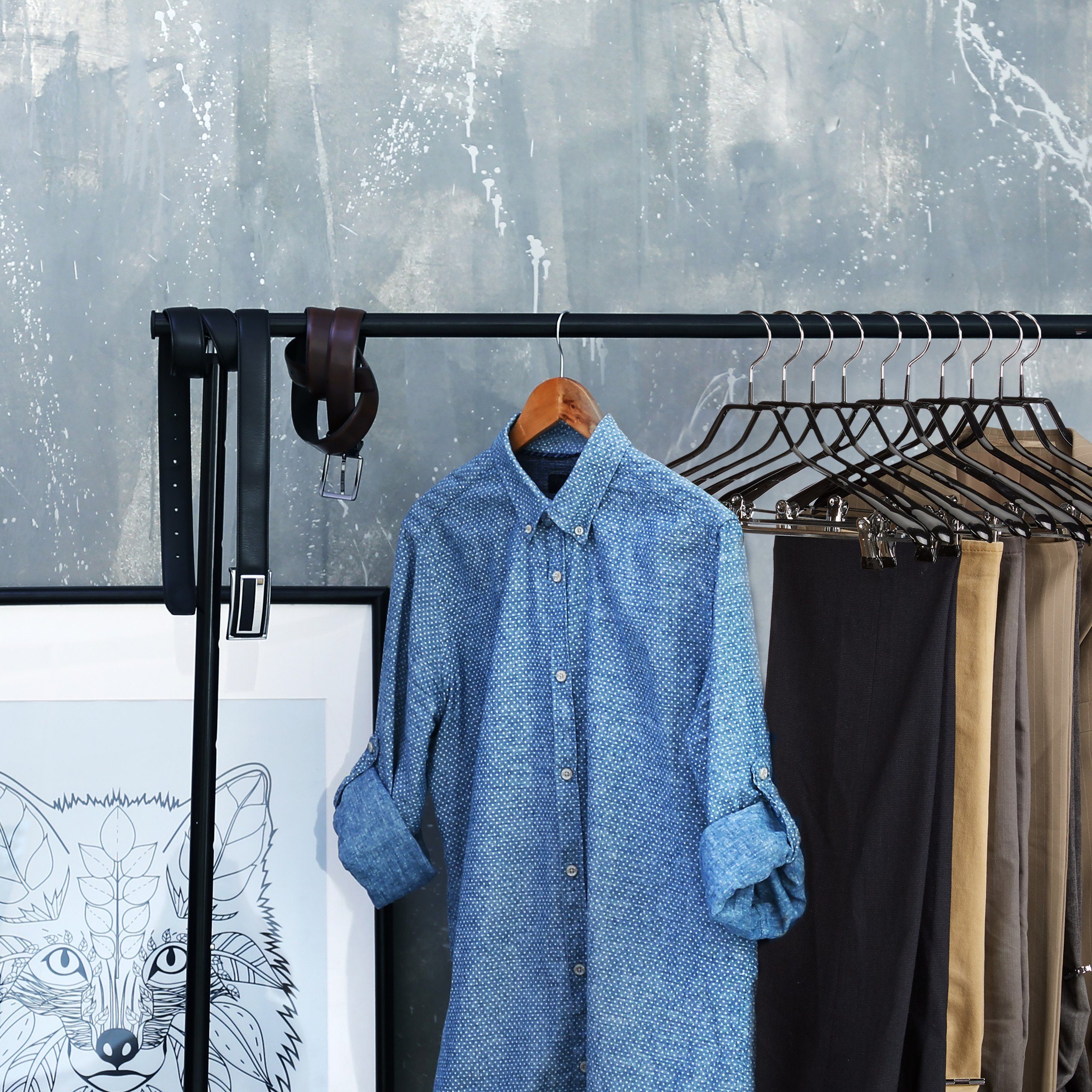 relaxdays Kleiderbügel 10er Set Klammerbügel schwarz rutschfest günstig online kaufen