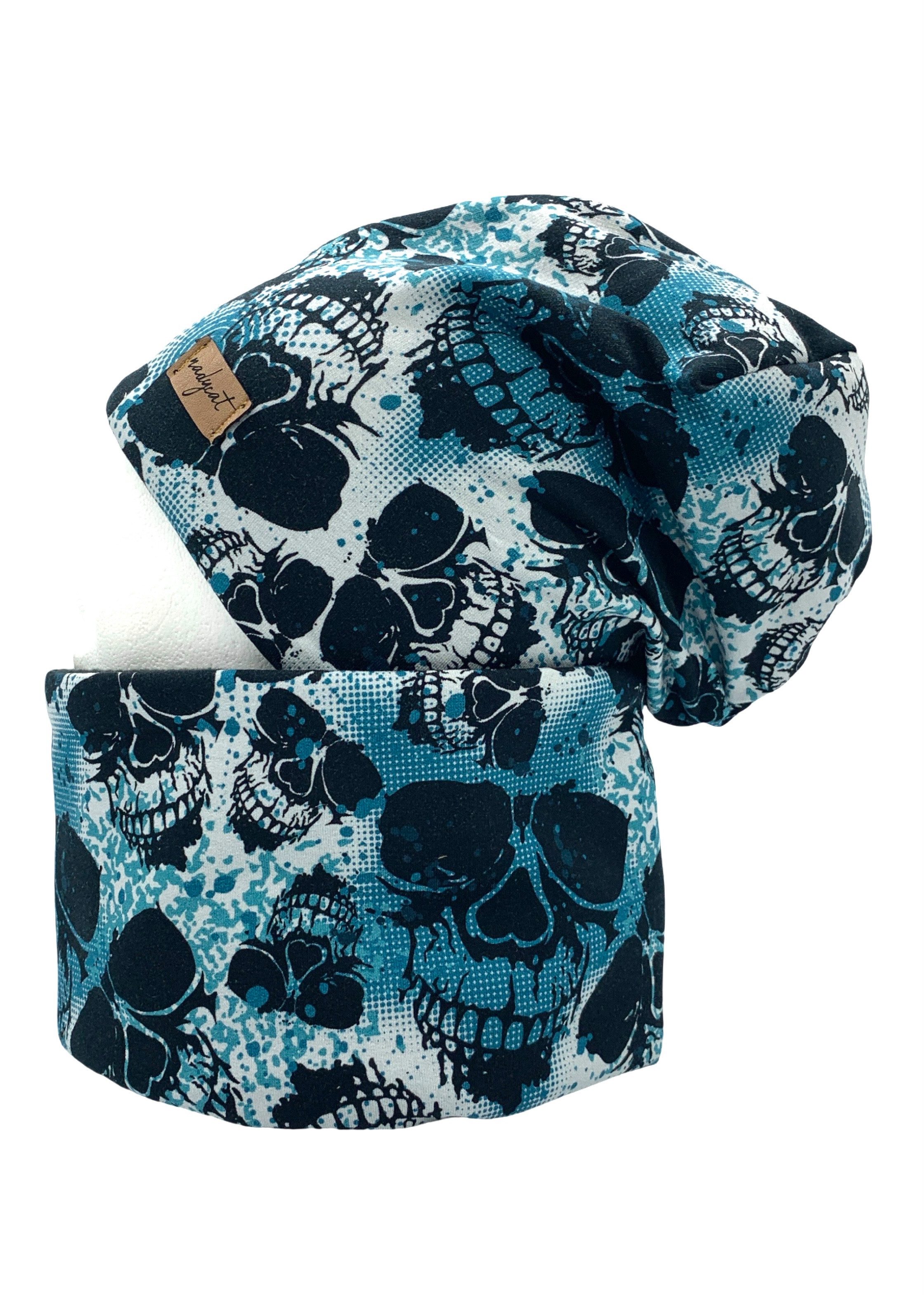 Beanie BLUE SKULLS