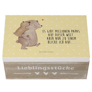 Mr. & Mrs. Panda Dekokiste Papa Bär - Gelb Pastell - Geschenk, Kiste, Vatertag, Schatzkiste, Hol (1 St)
