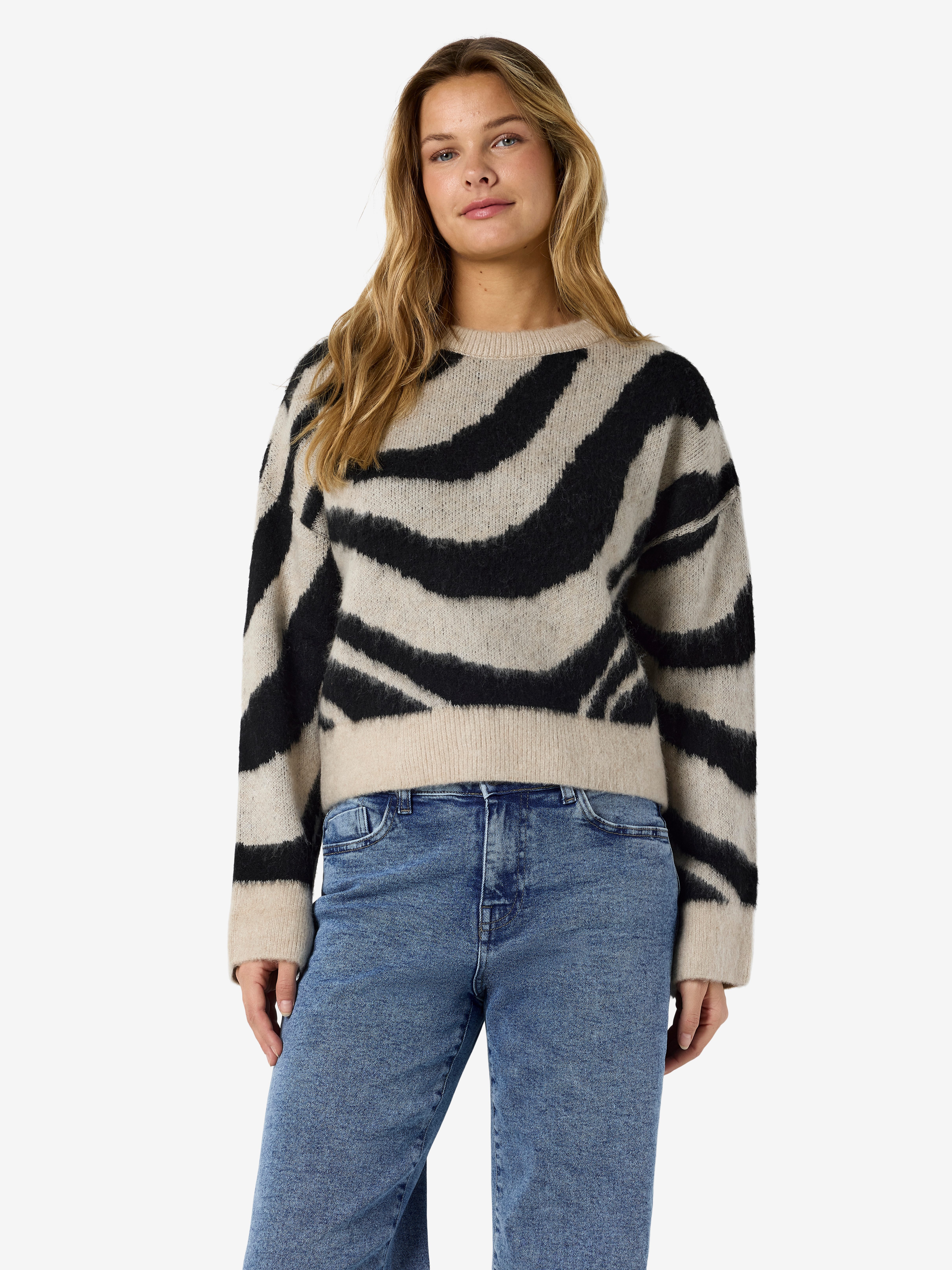 Noisy may Strickpullover NMSOFF L/S O-NECK KNIT NOOS Materialmix, regular fit