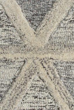 Wollteppich River, FLAIR RUGS, rechteckig, Höhe: 10 mm, fußbodenheizungsgeeignet, 100% Wolle, geometrisches Muster