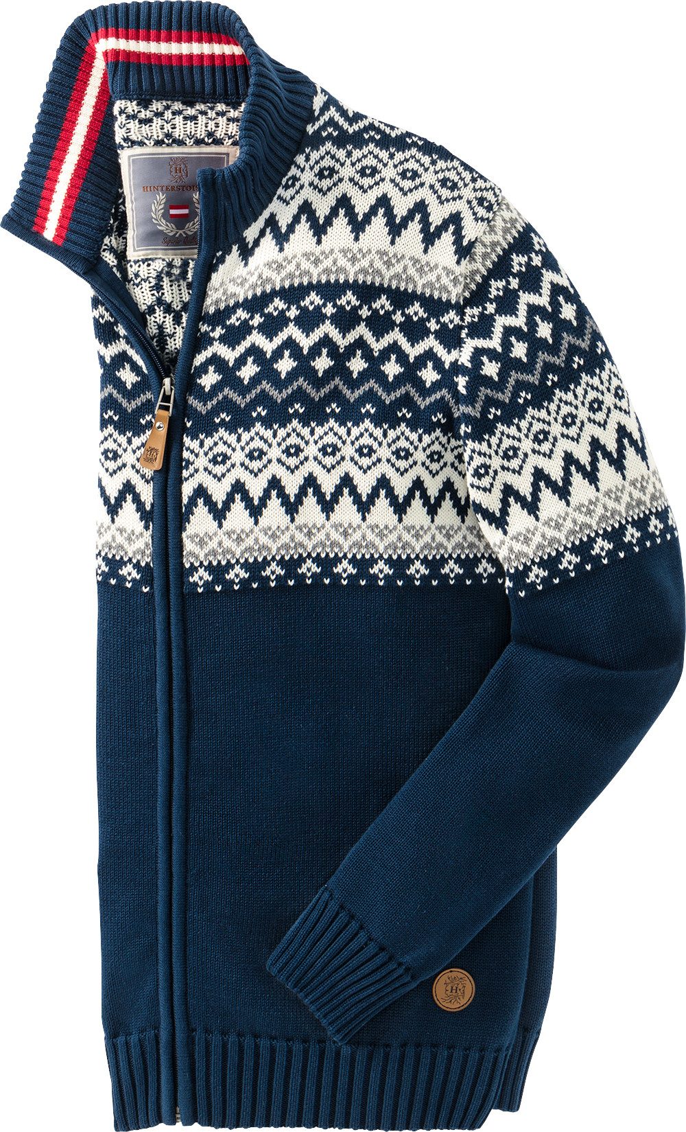 Hinterstoisser Strickjacke Mit charakteristischem Norweger-Muster