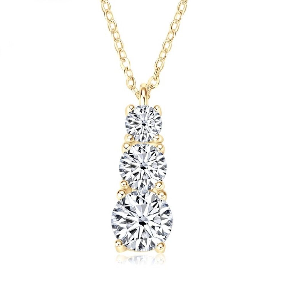 ROUGEMONT Kette mit Anhänger Funkelnde Moissanit Halskette 925 Silber 18K G günstig online kaufen
