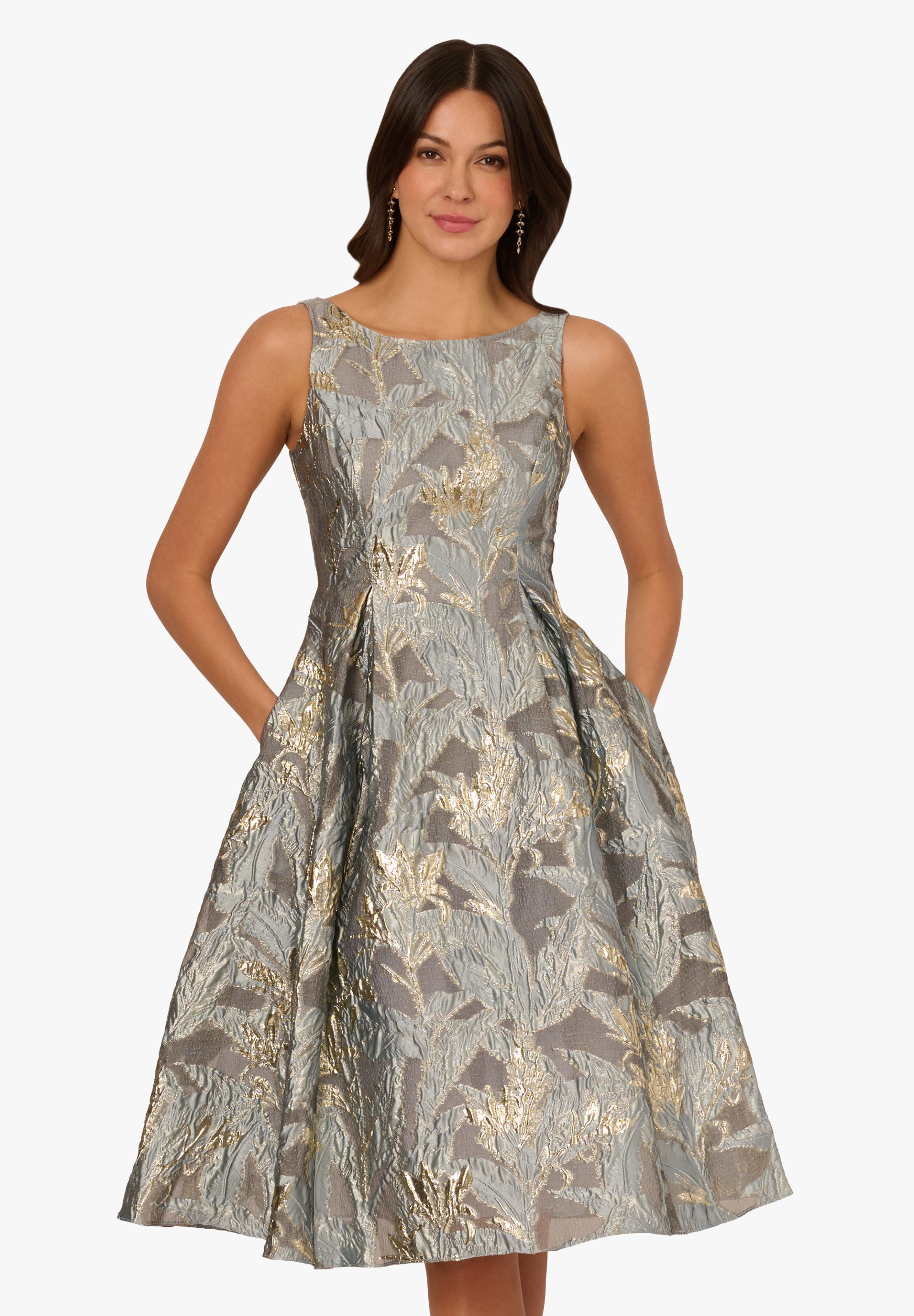 Adrianna Papell Abendkleid Jacquard Tea Length Dress Modern and classic tea length dress