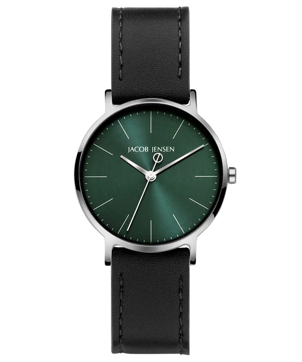 Jacob Jensen Quarzuhr Damenuhr Titan Quarz Schwarz/Grün