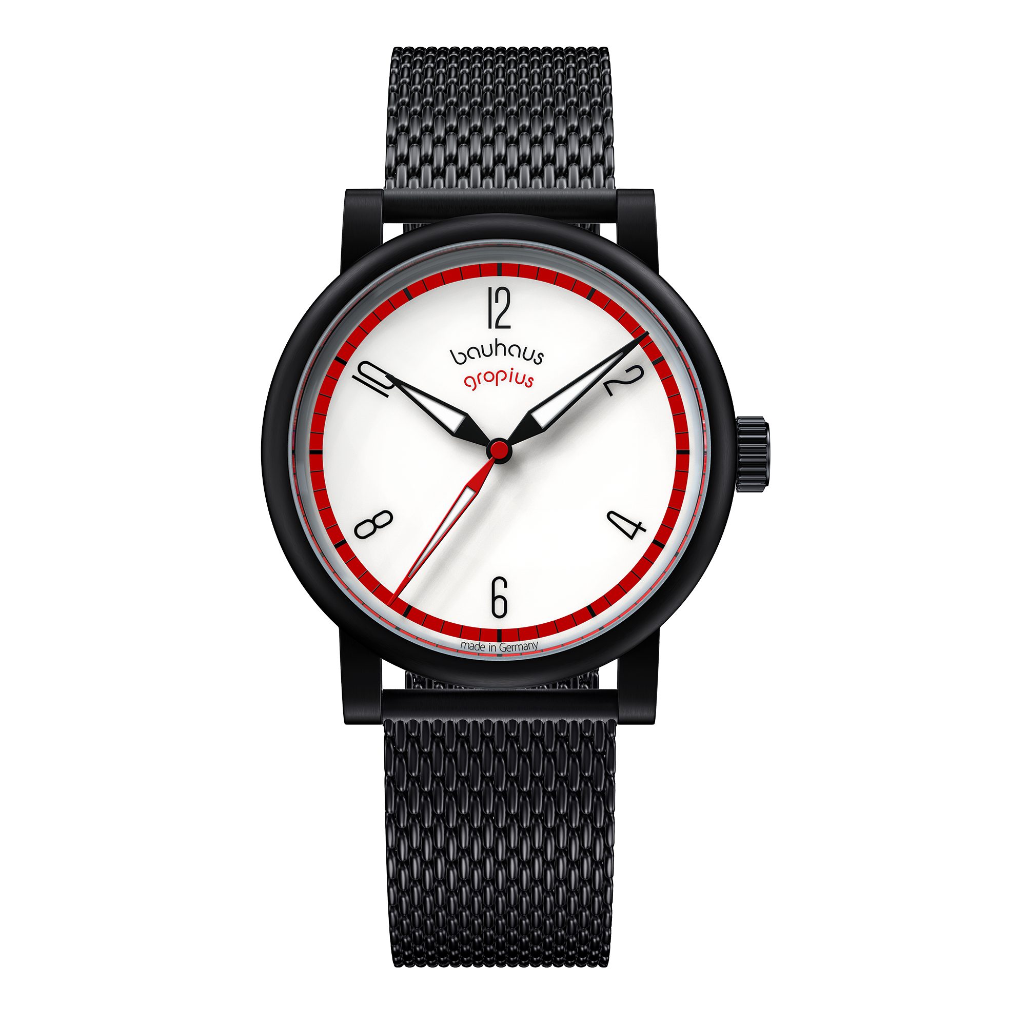 Walter Gropius Automatikuhr Made in Germany, Saphirglas, Kontur Automatik - WGA 803-011M, Designeruhr, Edelstahlband mit Easy-Release System, Edelstahlgehäuse