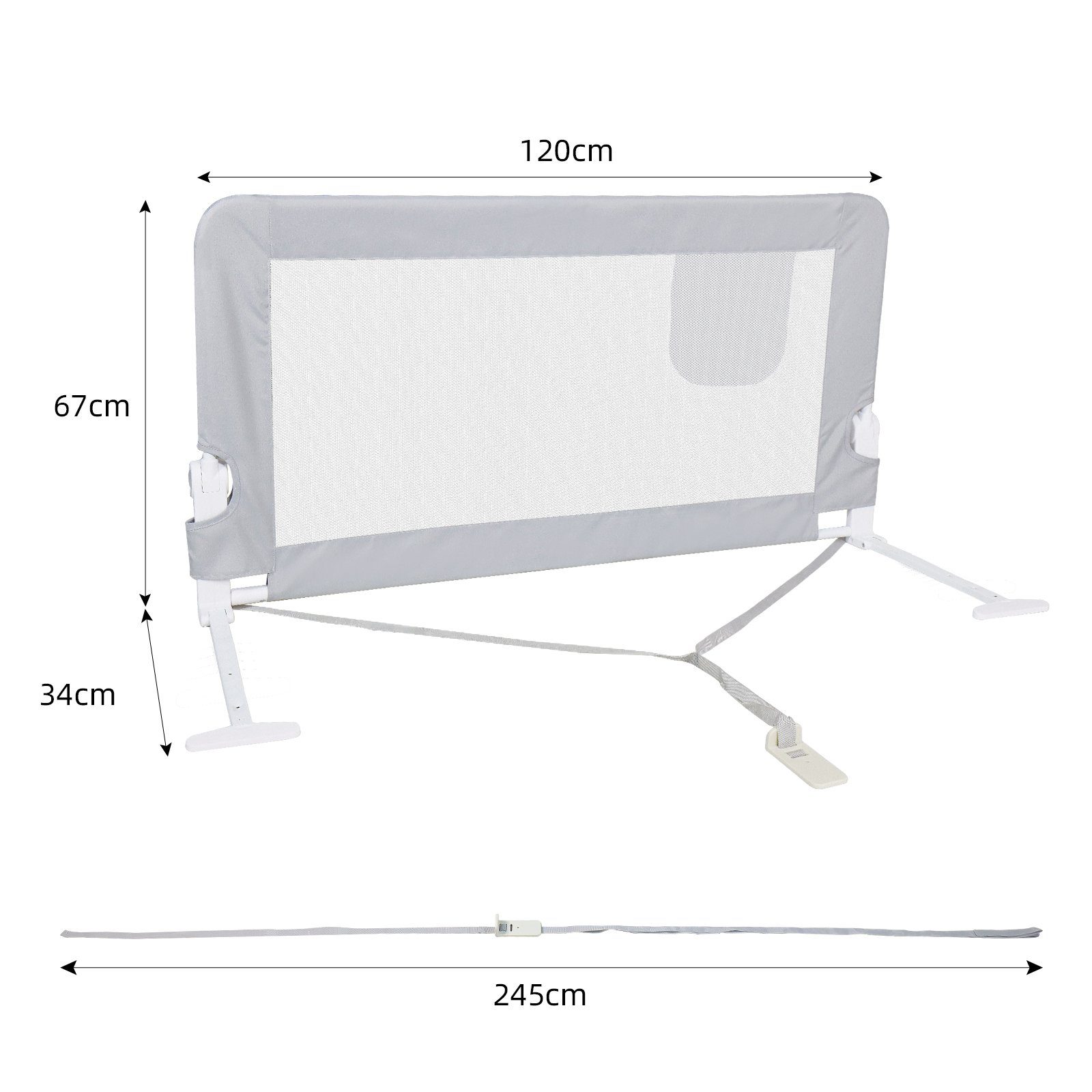 CCLIFE Bettschutzgitter Bettgitter Bettschutzgitter für Länge 150cm Modell, Babybettgitter Baby Kinder Faltbare Baby