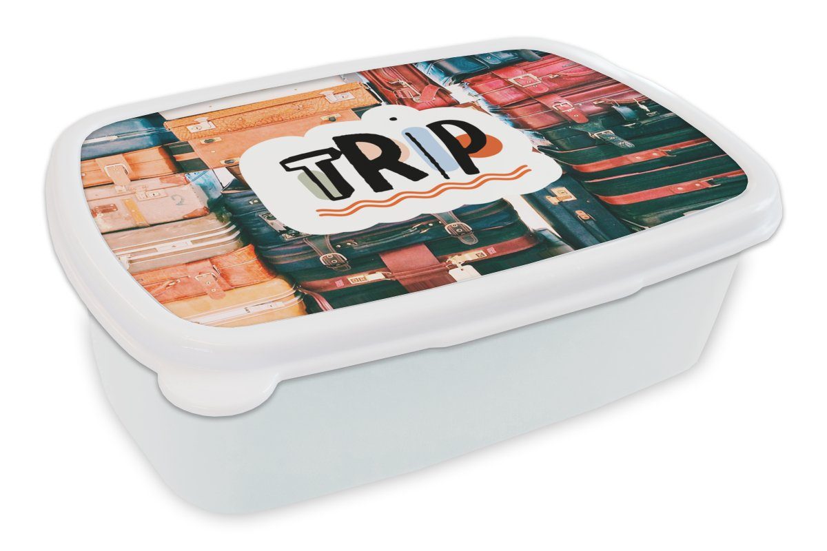 MuchoWow Lunchbox Fälle - Sommer - Zitate, Kunststoff, (2-tlg), Brotbox für Kinder und Erwachsene, Brotdose, für Jungs und Mädchen weiß