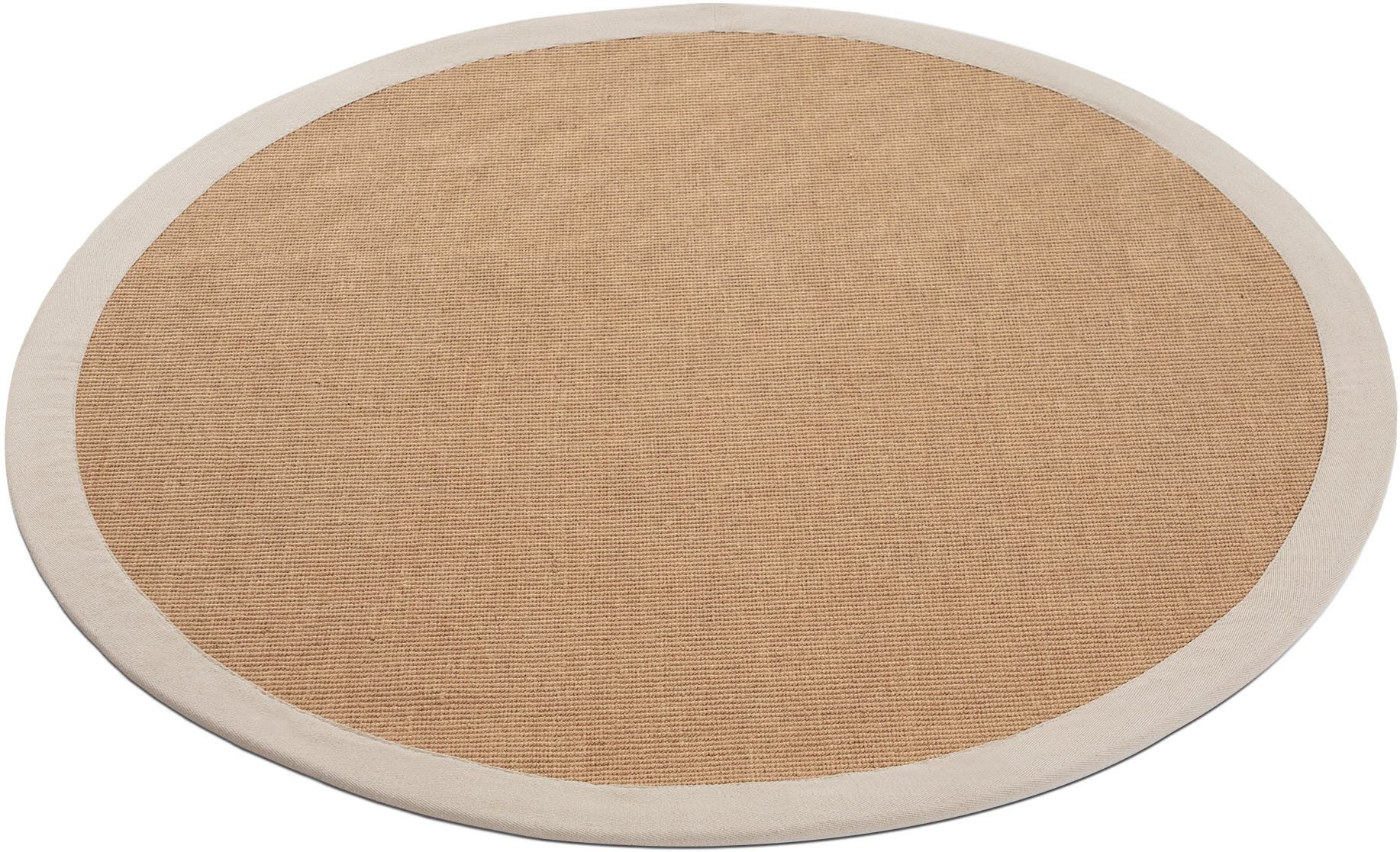 carpetfine Sisalteppich »Sisal«, rund, 5 mm Höhe, mit farbiger Bordüre, Ant günstig online kaufen