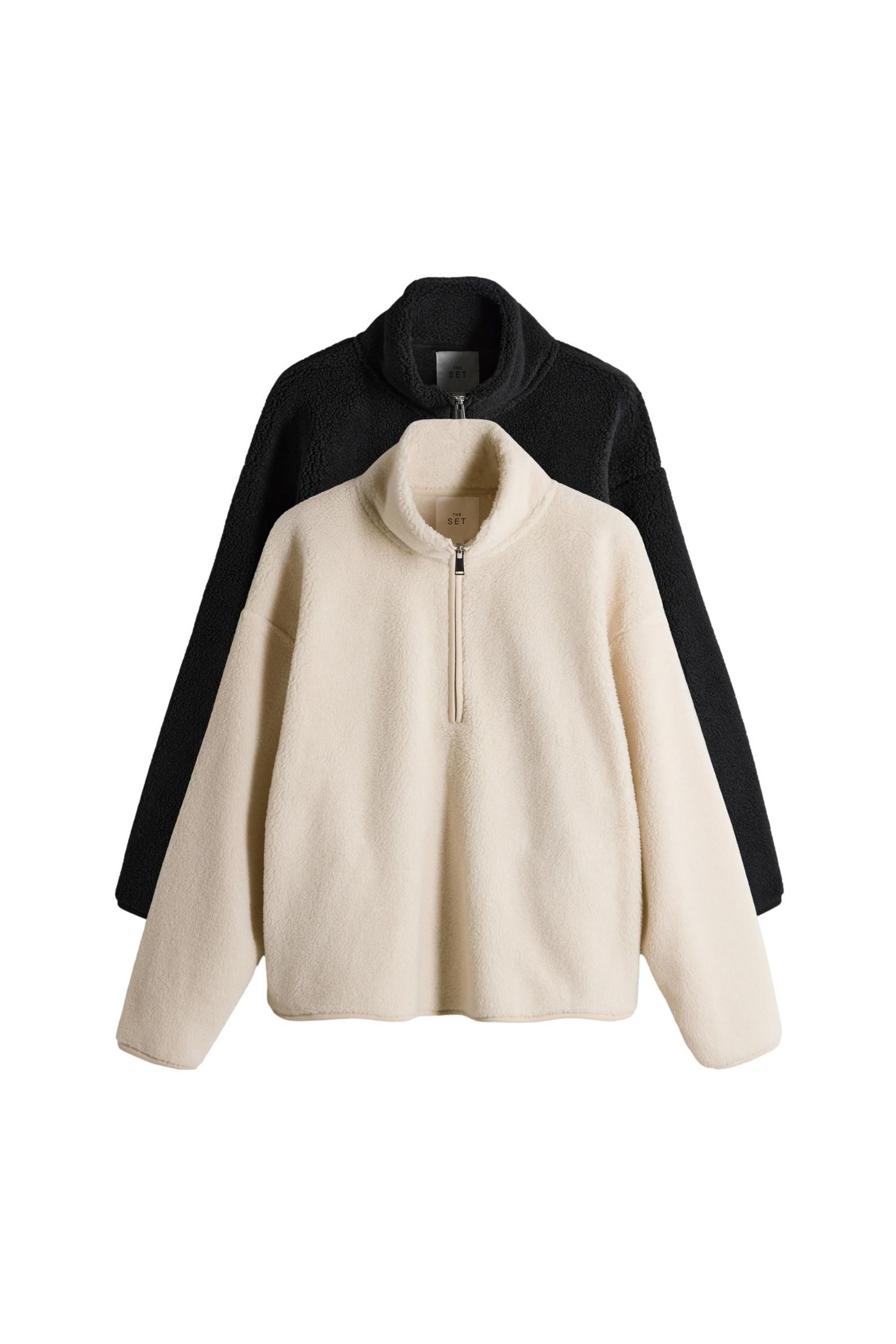 The Set Fleecepullover The Set Borg-Sweatshirts mit 1/4-RV, 2er-Pack (2-tlg günstig online kaufen