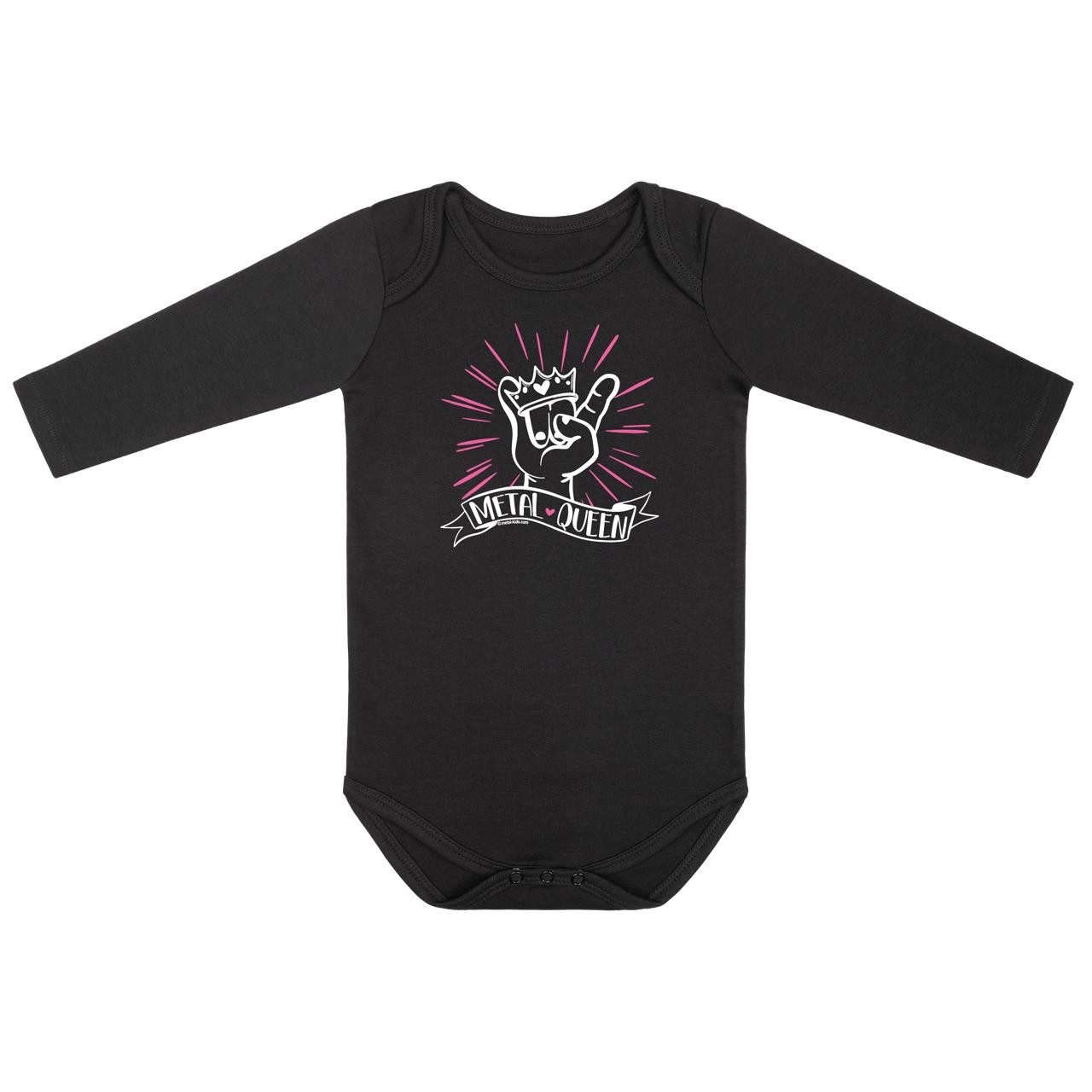 Langarmbody mit metal queen Aufdruck für Babys (0–24 M)