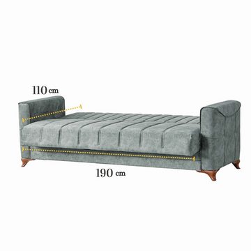 gowoll 3-Sitzer Sofa mit Schlaffunktion und Stauraum Schlafsessel Gästebett