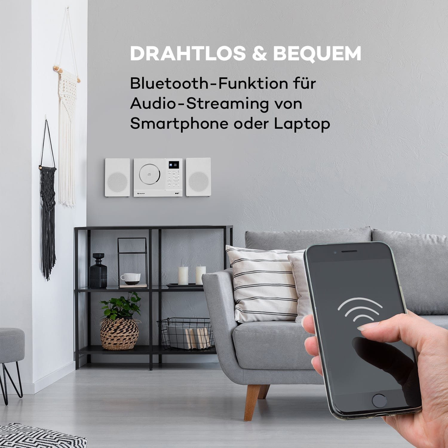 Connect Bluetooth W, Musikanlage) Radio Küchenradio (Internet/DAB+/FM Digitalradio Radio, Stereoanlage Vertical 10 Auna Kompakt
